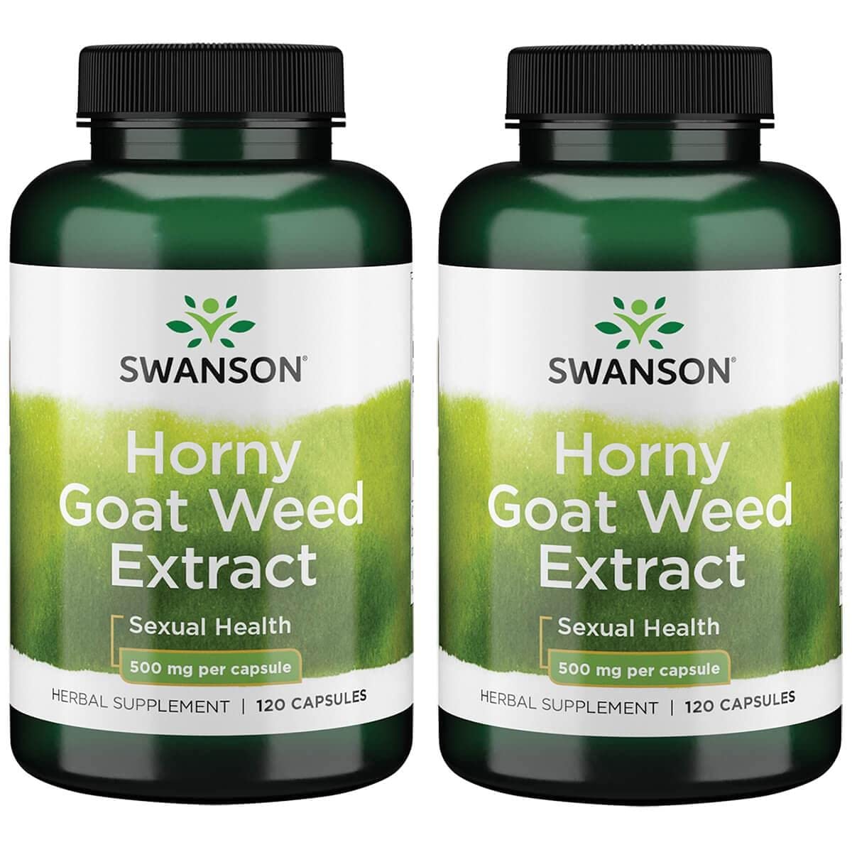 Swanson Horny Goat Weed Extract 500 Milligrams 120 Capsules (2 Pack)