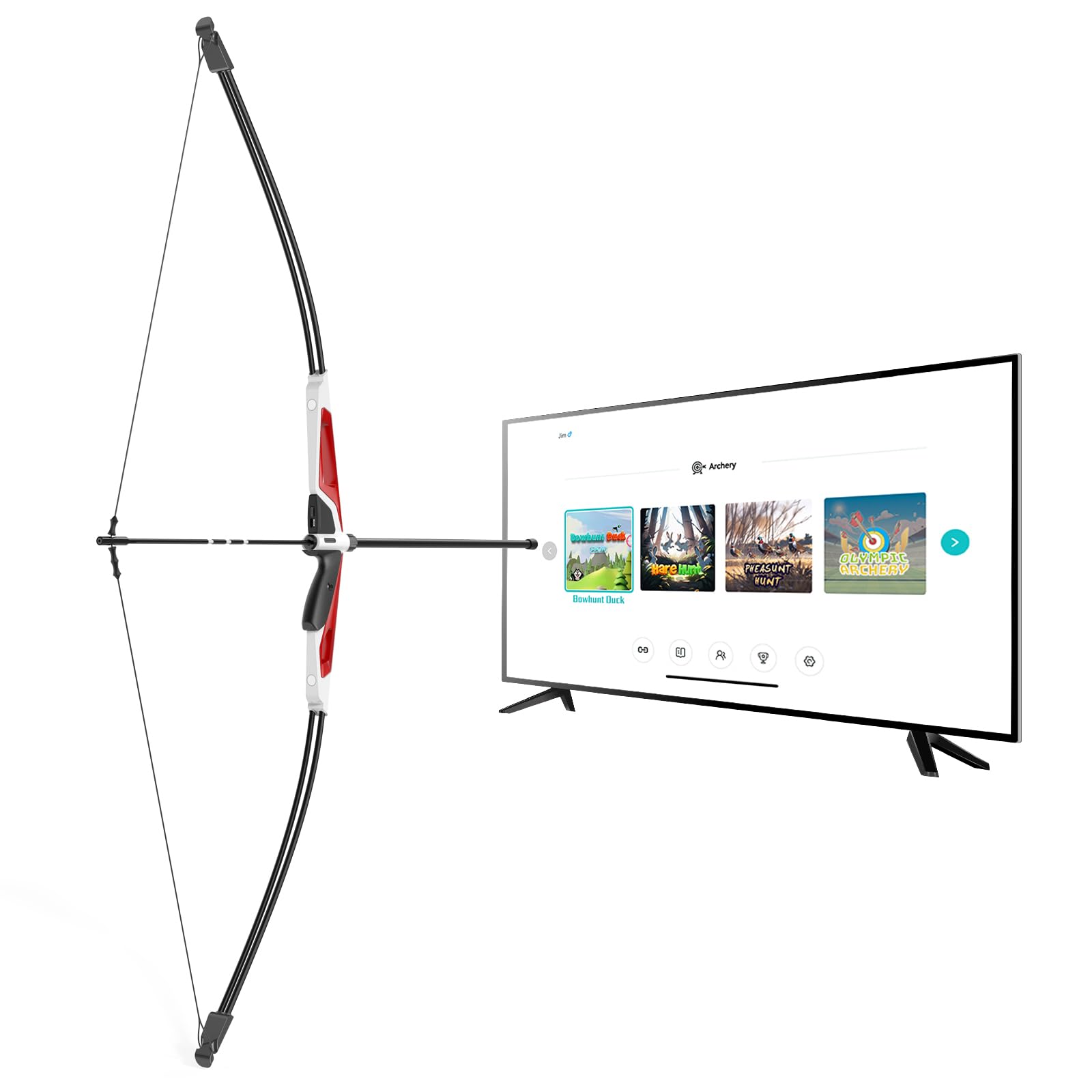 Bow and Arrow Smart Home Archery Simulator - 49" Carbon Fiber Recurve Bow & Arrow Set Gift, Ergonomic for Left and Right Handed, Ideal for Indoor Bow Training