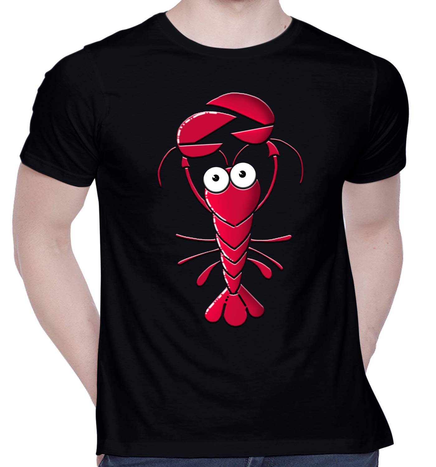 CreativiT Graphic Printed T-Shirt for Unisex Lobster Tshirt | Casual Half Sleeve Round Neck T-Shirt | 100% Cotton | D00072-3