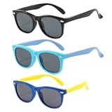 FANNYGO 3 Pack kids sunglasses for Boys Girls Kids Polarized Sunglasses