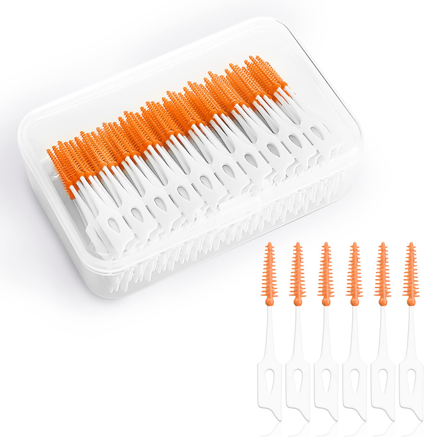 Dual-Use Interdental Brushes, Silicone Tooth Floss Picks Dental Picks Interdental Brush Toothpick Dental Brushes Teeth Brush Picks for Braces Oral Cleaning (120)