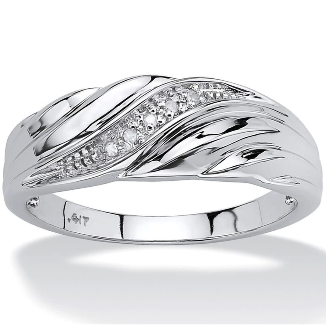 HUXICUI 925 Sterling Silver Twisted Signet Wedding Band Rings with Cubic Zirconia for Women - Statement Jewelry in Sizes 6-12