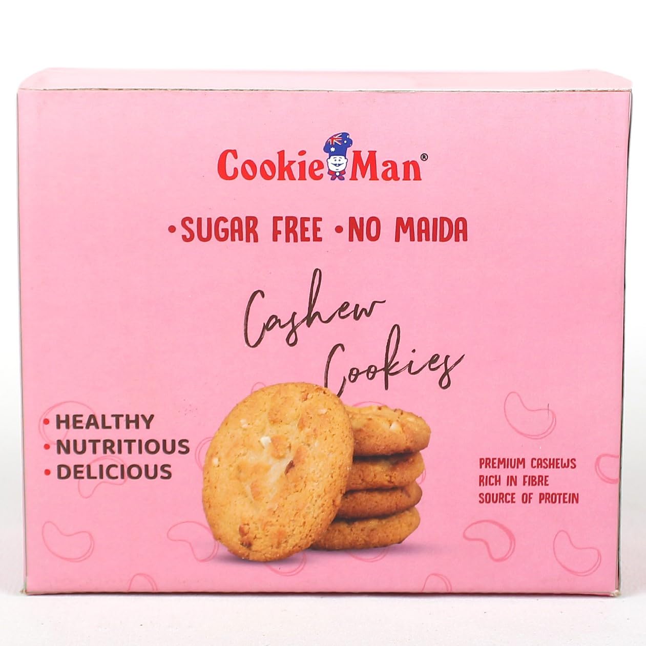 CookieMan Sugar Free Cashew Cookies | Healthy No Maida Sugar Free Atta Cookies Biscuits