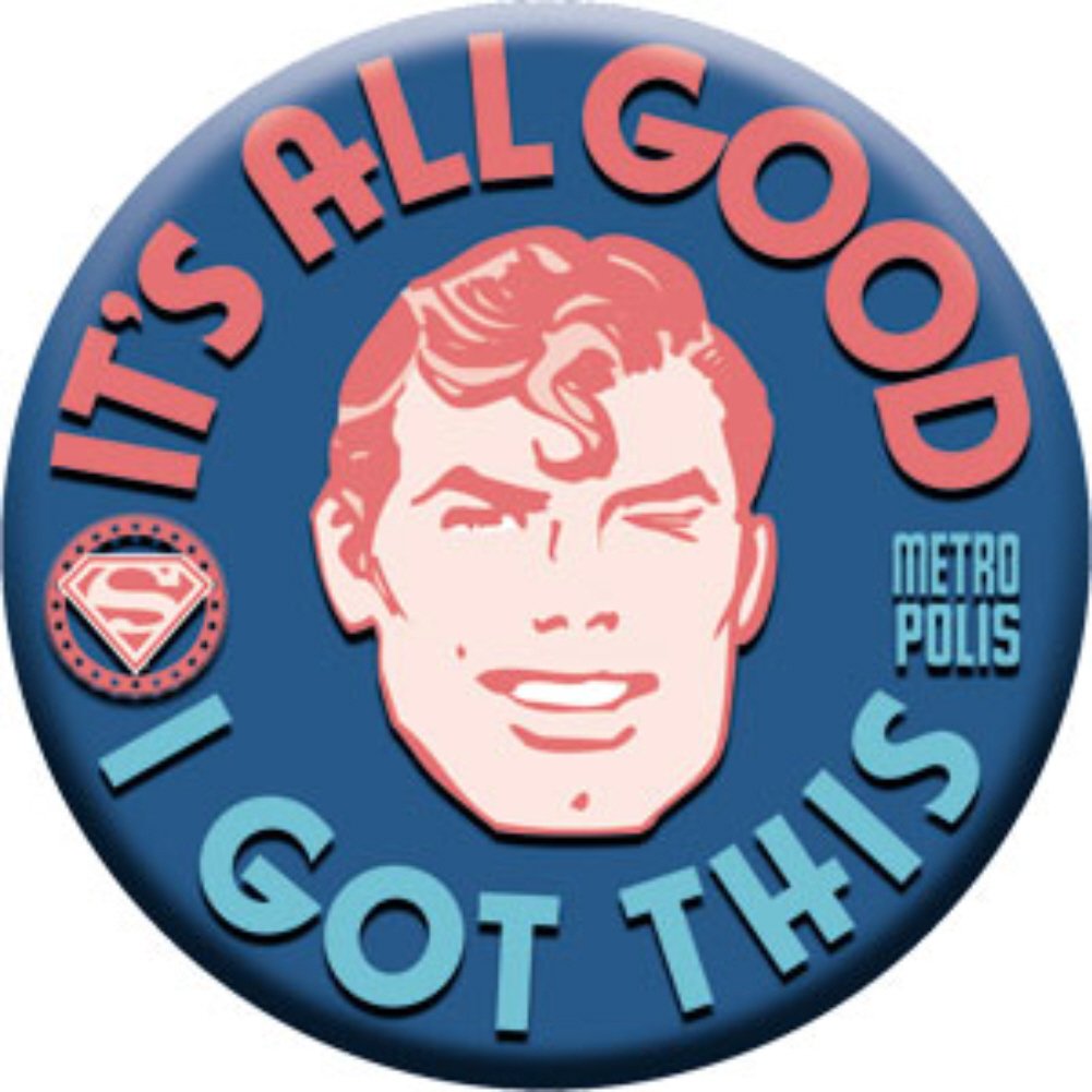 Superman (It's All Good - I Got This) 3" Button/Pinback B-day Party gifts - with Gift Box