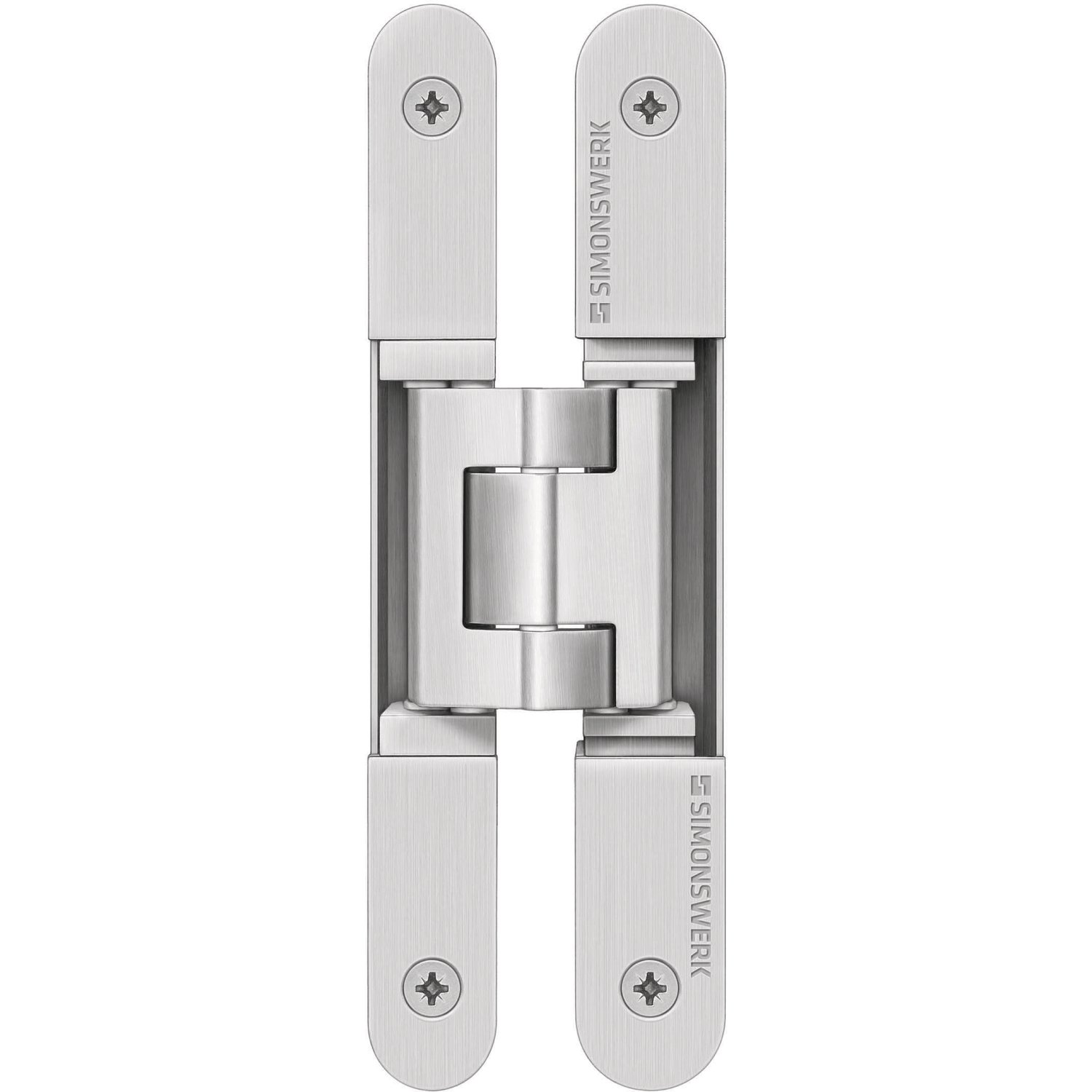 Gedotec Door Hinge TECTUS TE 240 3D N, Concealed for Blunt Doors, Silver-Coloured Coated - F1 anodised Silver