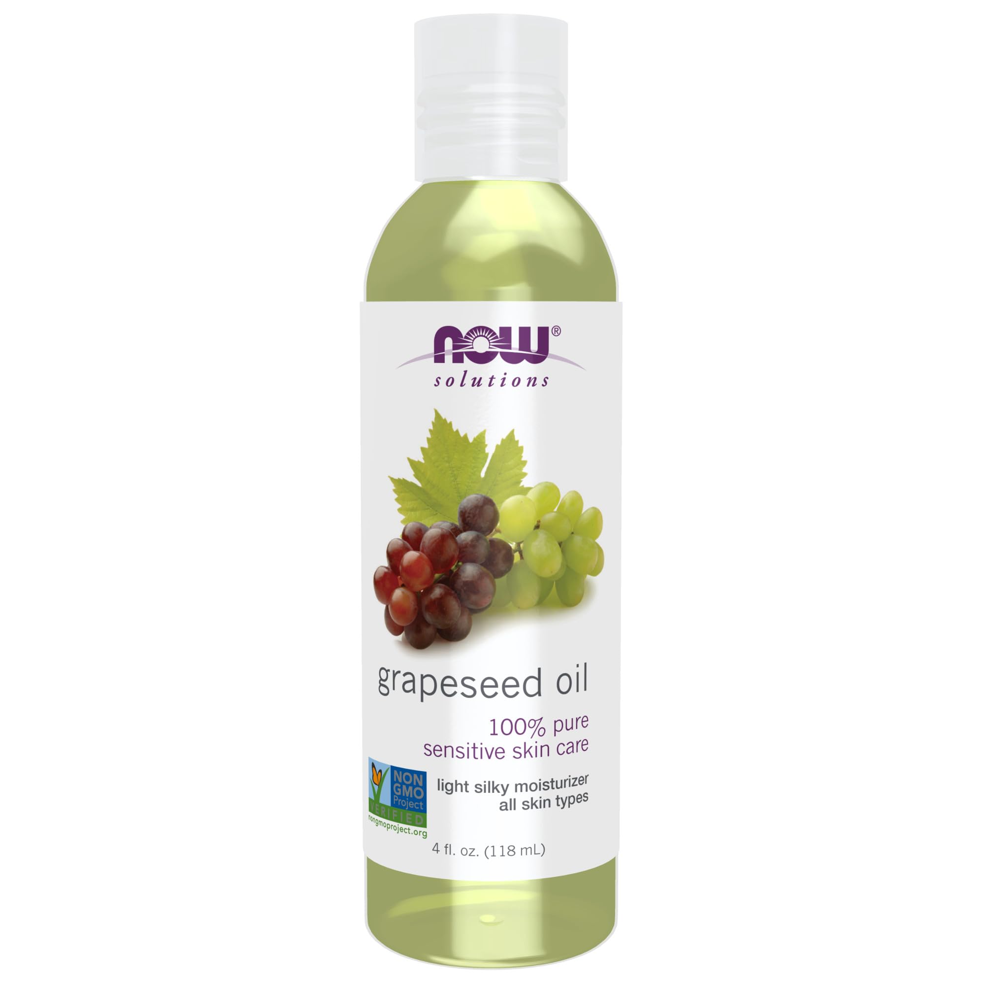 Now Solutions Grapeseed Oil, 4 Oz 100% Pure