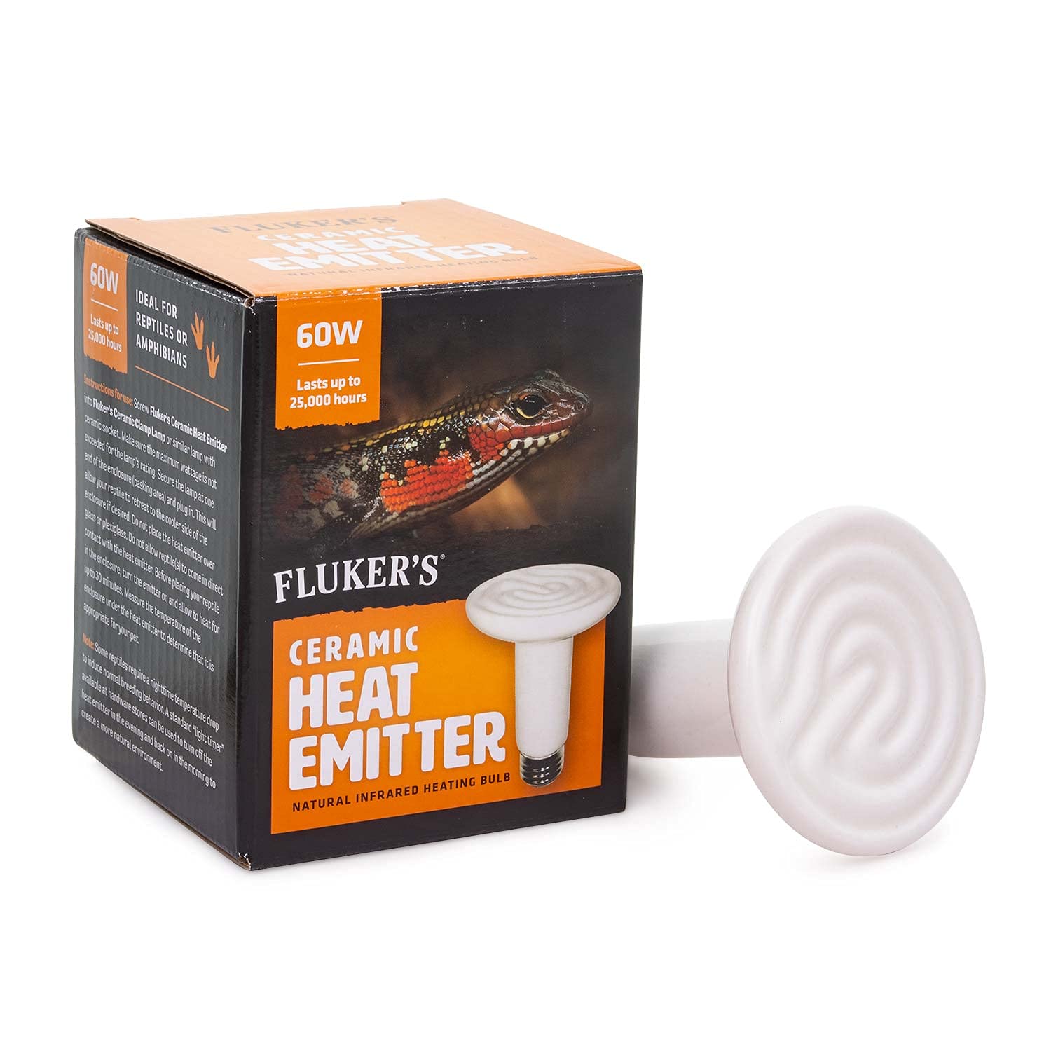 Flukers Ceramic Heat Emitter for Reptiles,Black