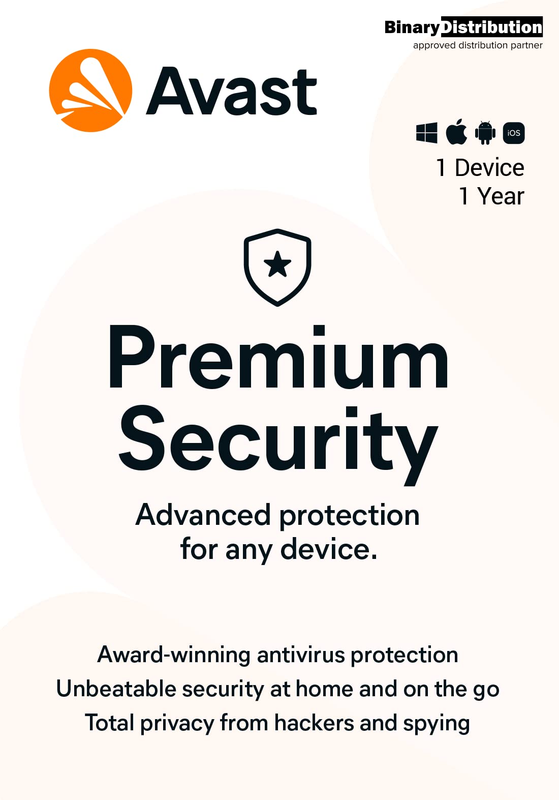 Avast Premium Security 2023, 1 Device 1 Year, AntiVirus+Firewall+Protection+Privacy, [PC/Mac/Android] [Licence]