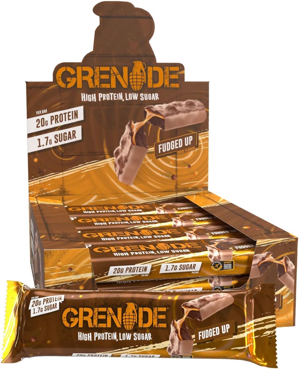 Grenade High Protein, Low Sugar Bar - Fudged Up, 12 x 60 g