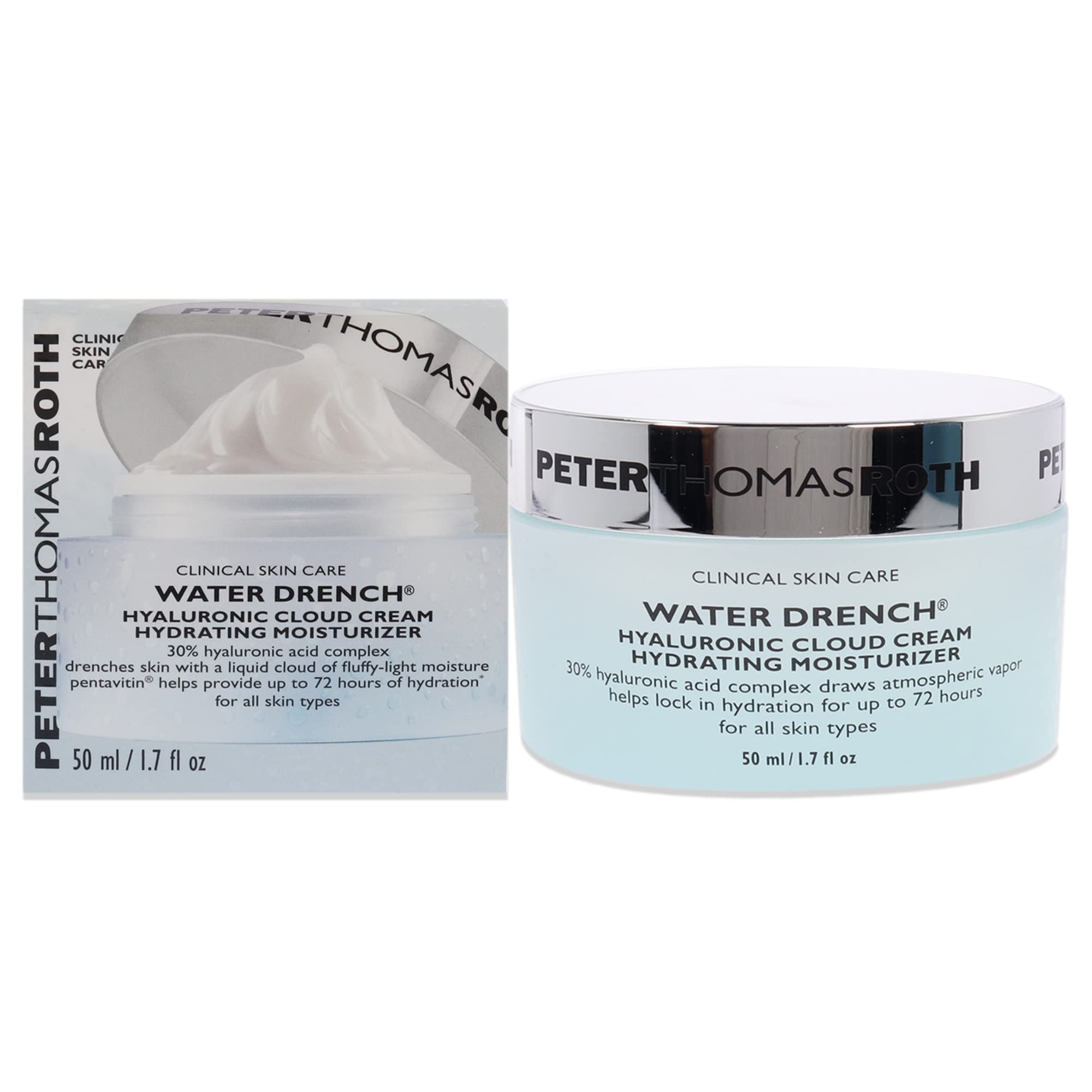 Peter Thomas RothWater Drench Hyaluronic Cloud Cream | Hydrating Moisturizer for Face, Up to 72 Hours of Hydration for More Youthful-Looking Skin, Fragnance Free, 1.69 Fl Oz