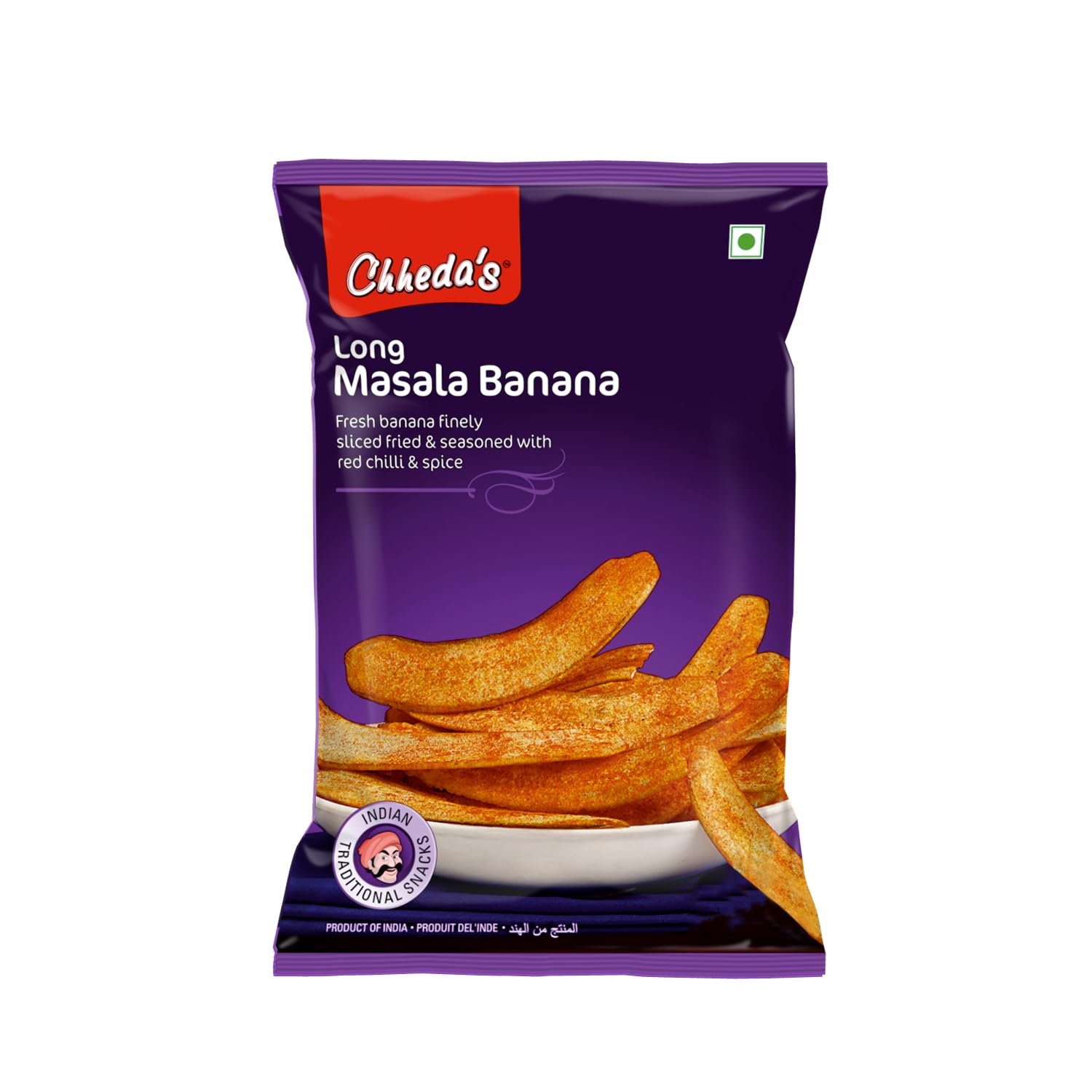 Chheda's Masala Banana Chips - Crispy Long Spicy Banana Wafer - Laal Kela Wafers - Indian Namkeen Snack 170g