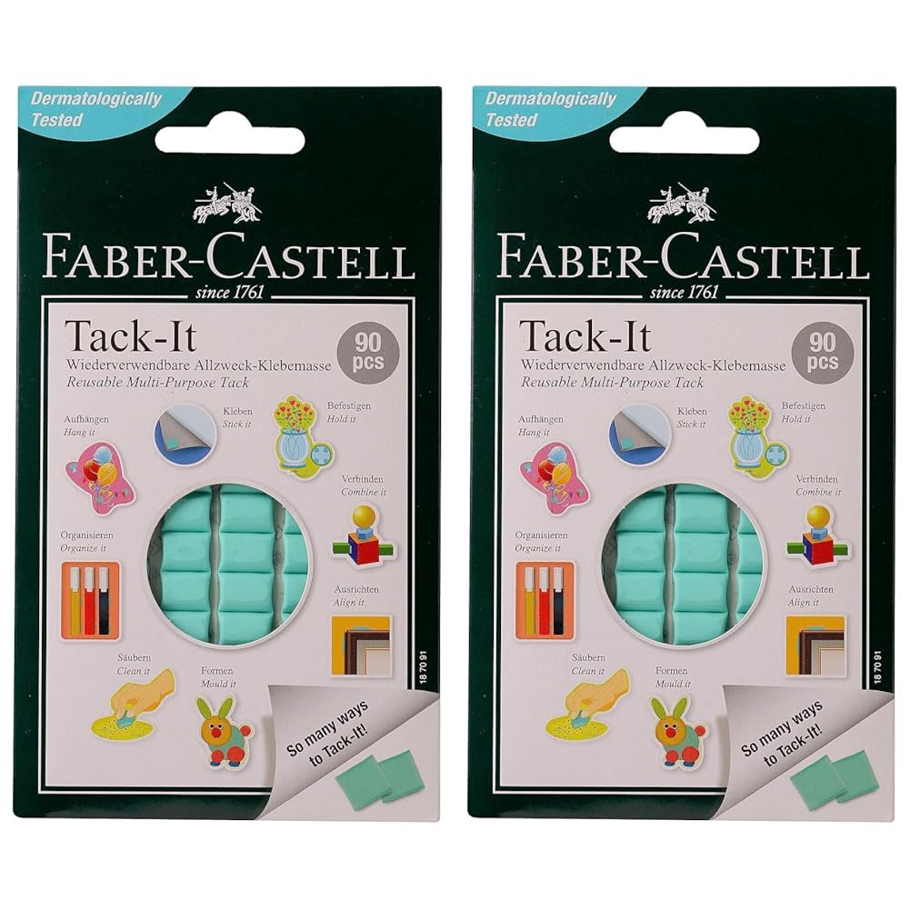 Faber-Castell Tack-It - 90 pieces (Light Green) (Pack of 2)