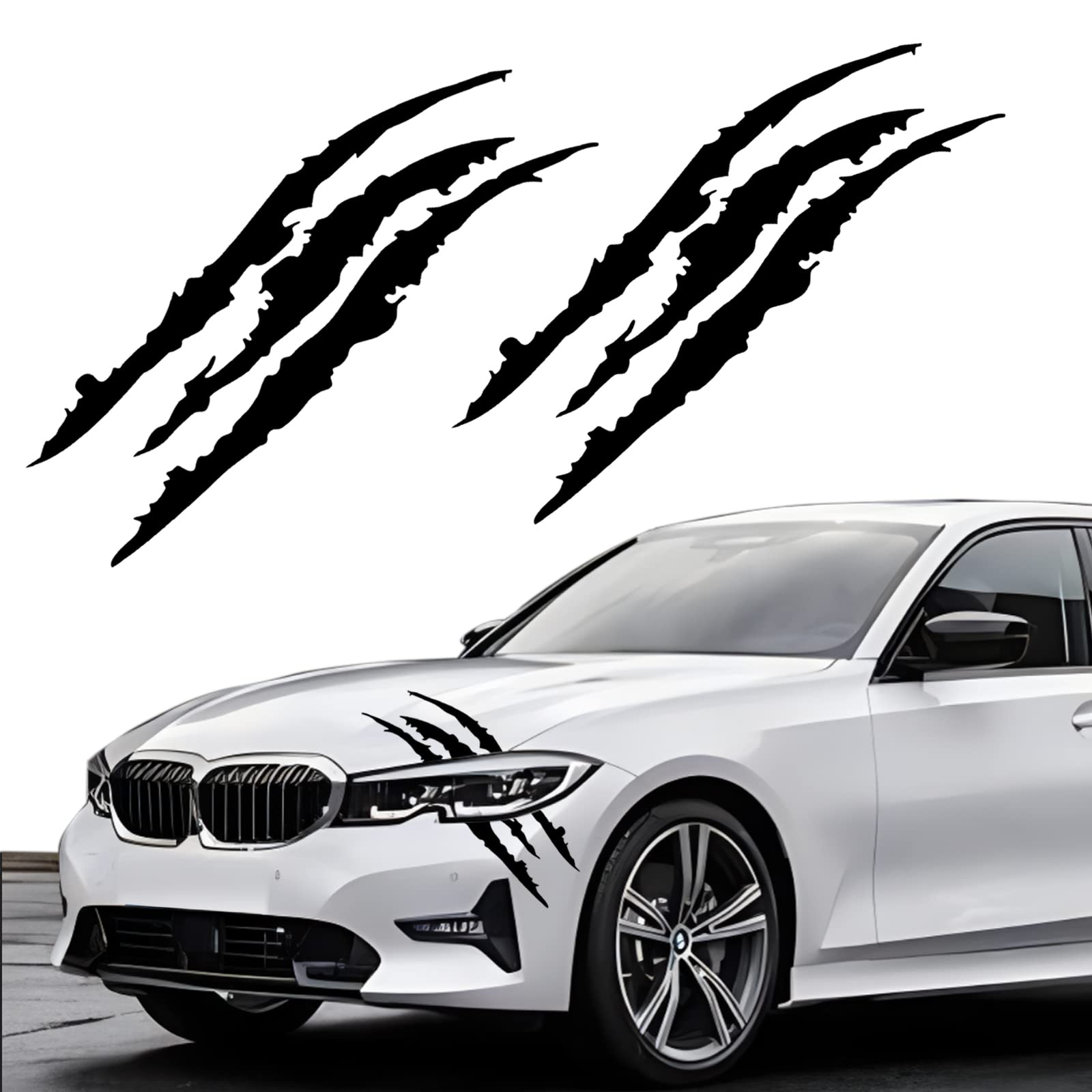 2PCS Claw Mark Decals for Cars,Headlight Car Sticker ,Stripes Scratch Decal Vinyl for Sports Cars SUV Pickup Truck Window Motorcycles ect (Black)