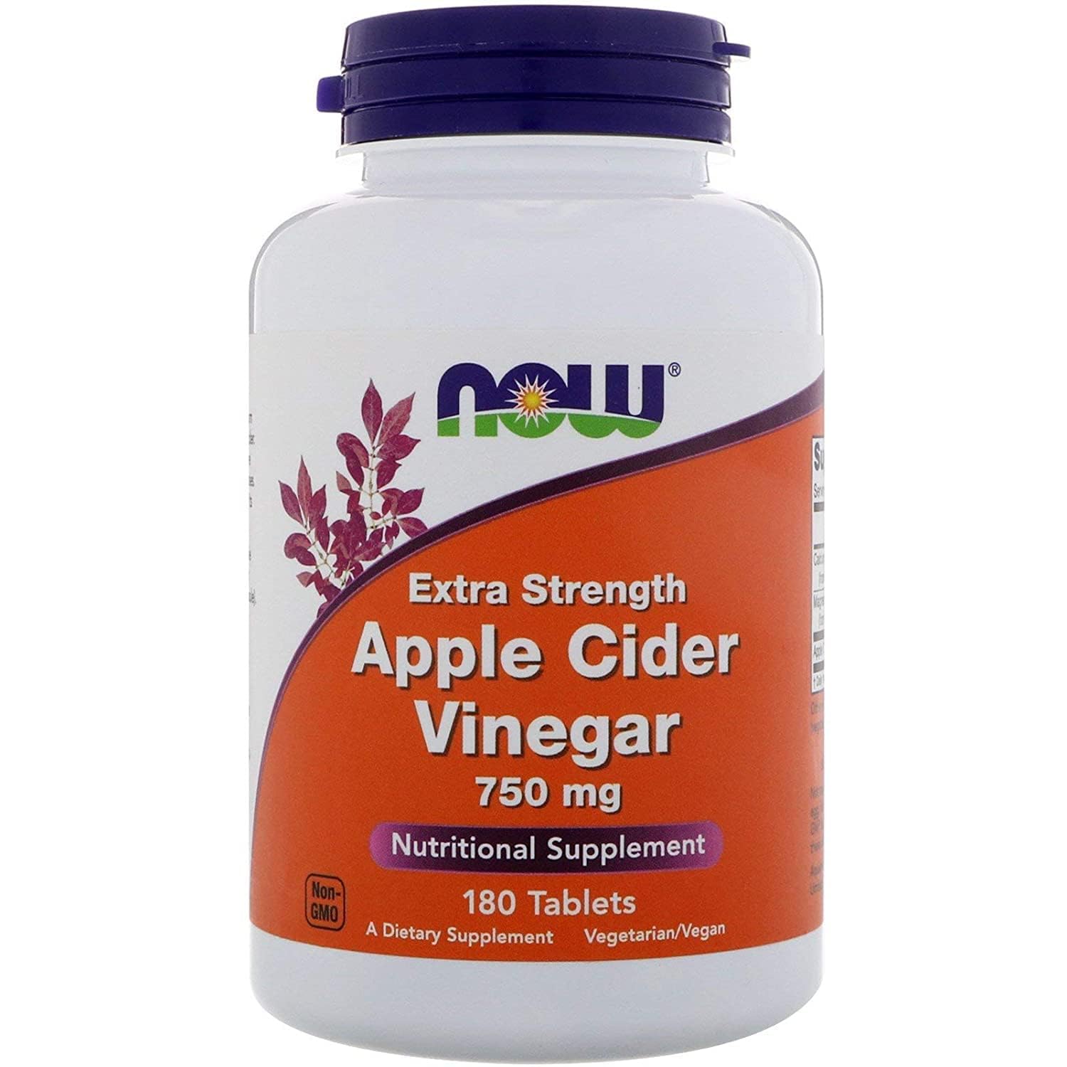 NOWFoods Apple Cider Vinegar 750 Mg 180 Tablets