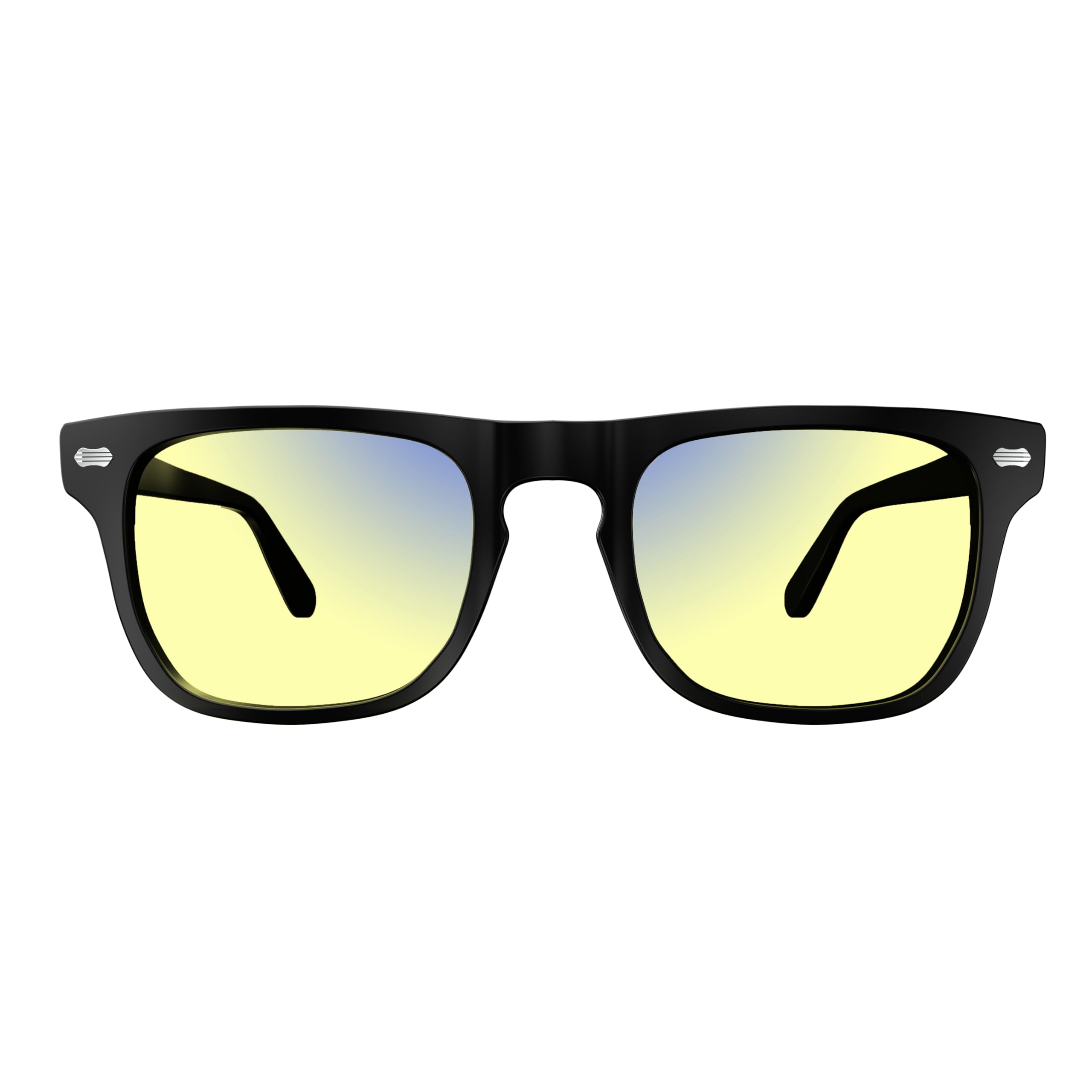 SleepaxaAstroLuxe Jet Black Yellow-Tinted Gaming Glasses - Advanced Blue Light Block Technology, Anti-Glare UV Filter, Reduces Eye Strain & Fatigue- Ergonomic Design for Pro Gamers