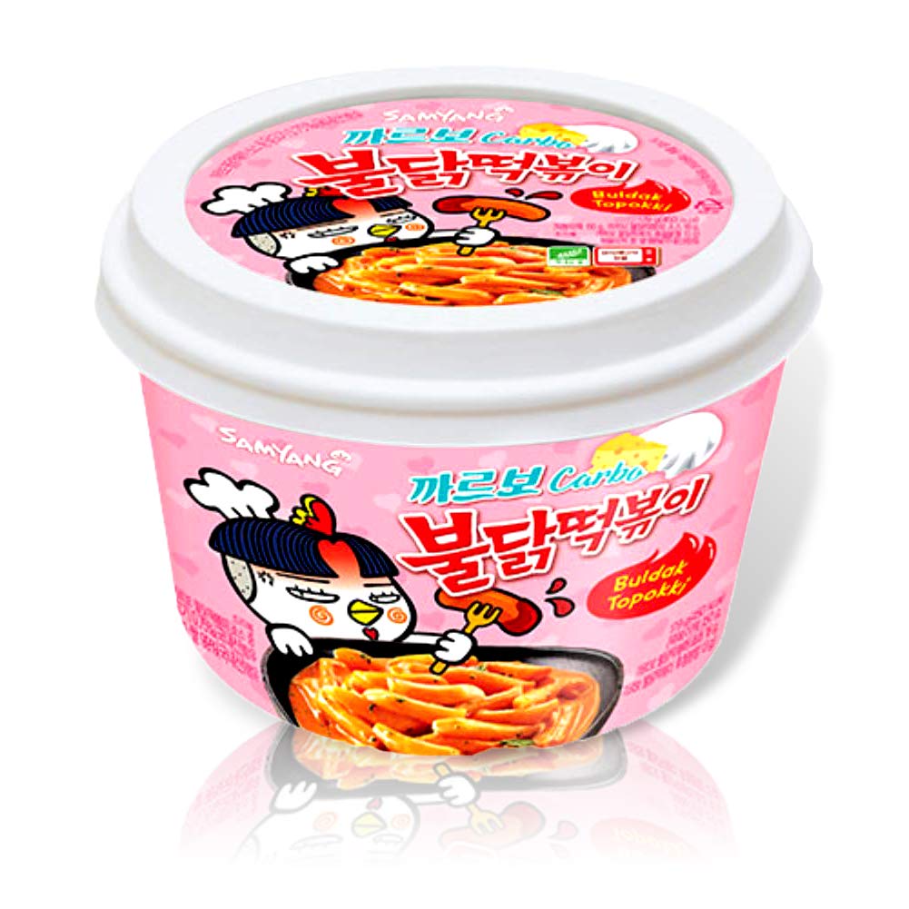 Samyang Carbo Buldak Tteokbokki Korean Rice Cake Instant 8oz 230g (Carbo & Roast Chicken Sauce) Snack