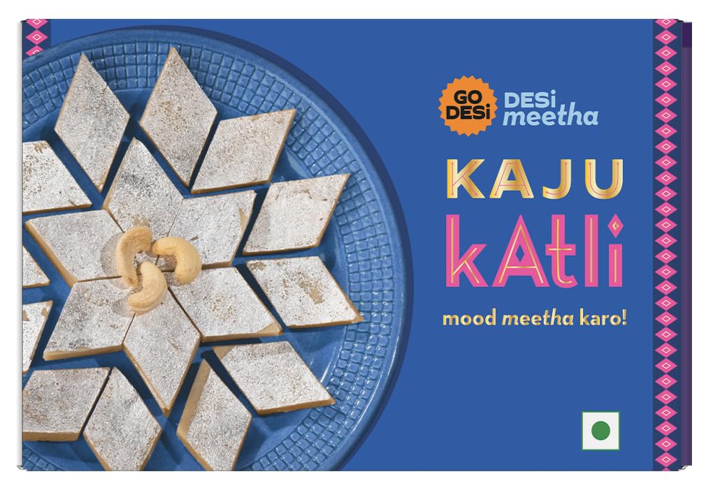 GO DESi Classic Kaju Katli 200 grams, Made with Cashew Nuts, Sweets Indian Mithai, Indian Sweets Gift Pack