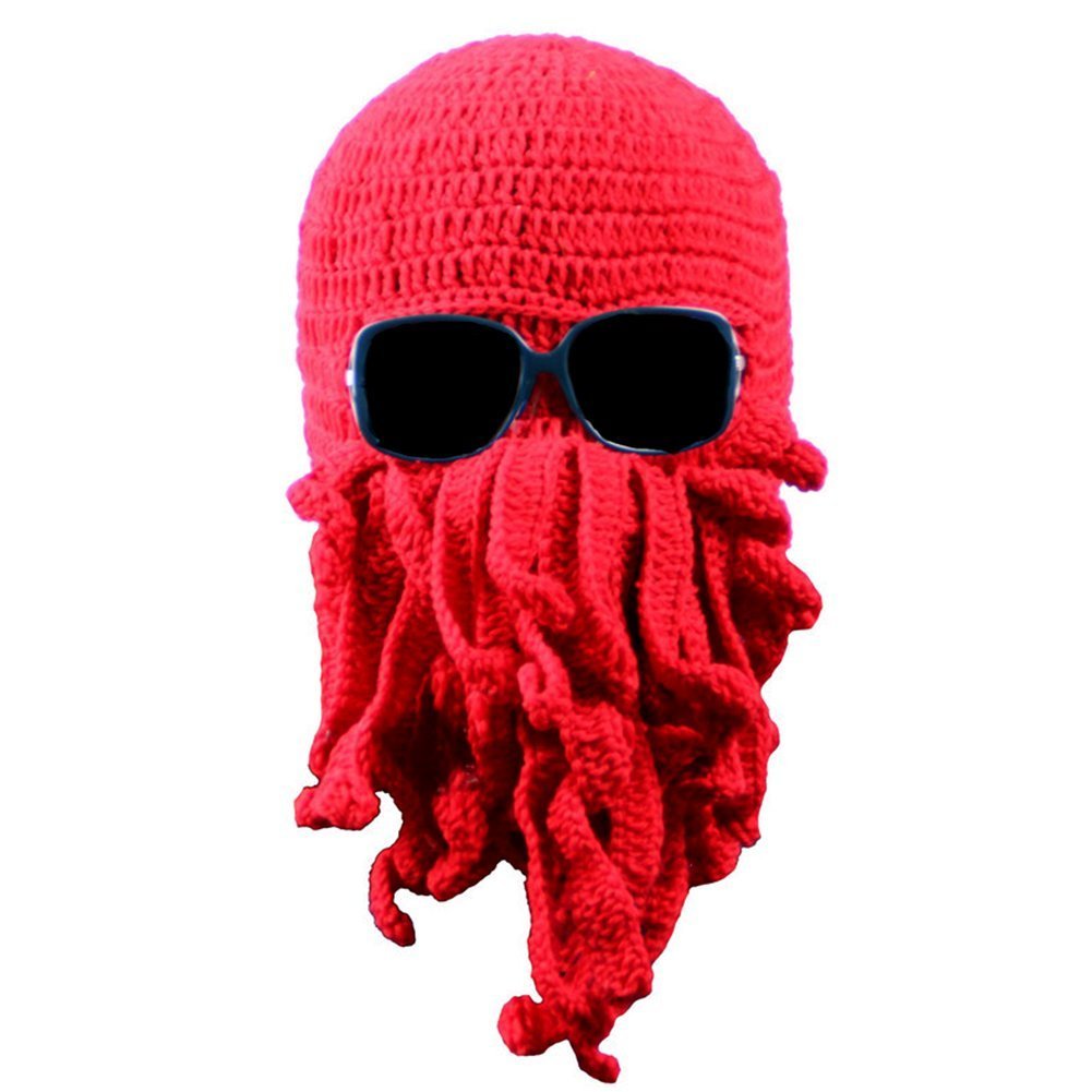 AWEIDS Unisex Barbarian Beard Hat Beanie Handmade Octopus Hat