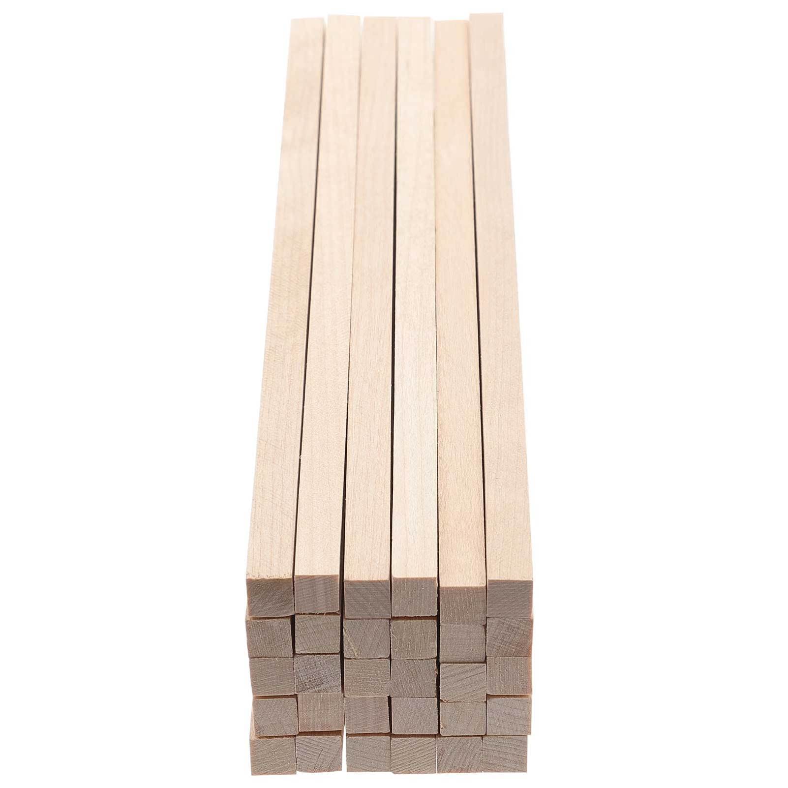 Sewroro 30Pcs Square Wood Dowel Rods Square Sticks for DIY Projects Unfinished Dowel Rod Surface Wooden Dowels