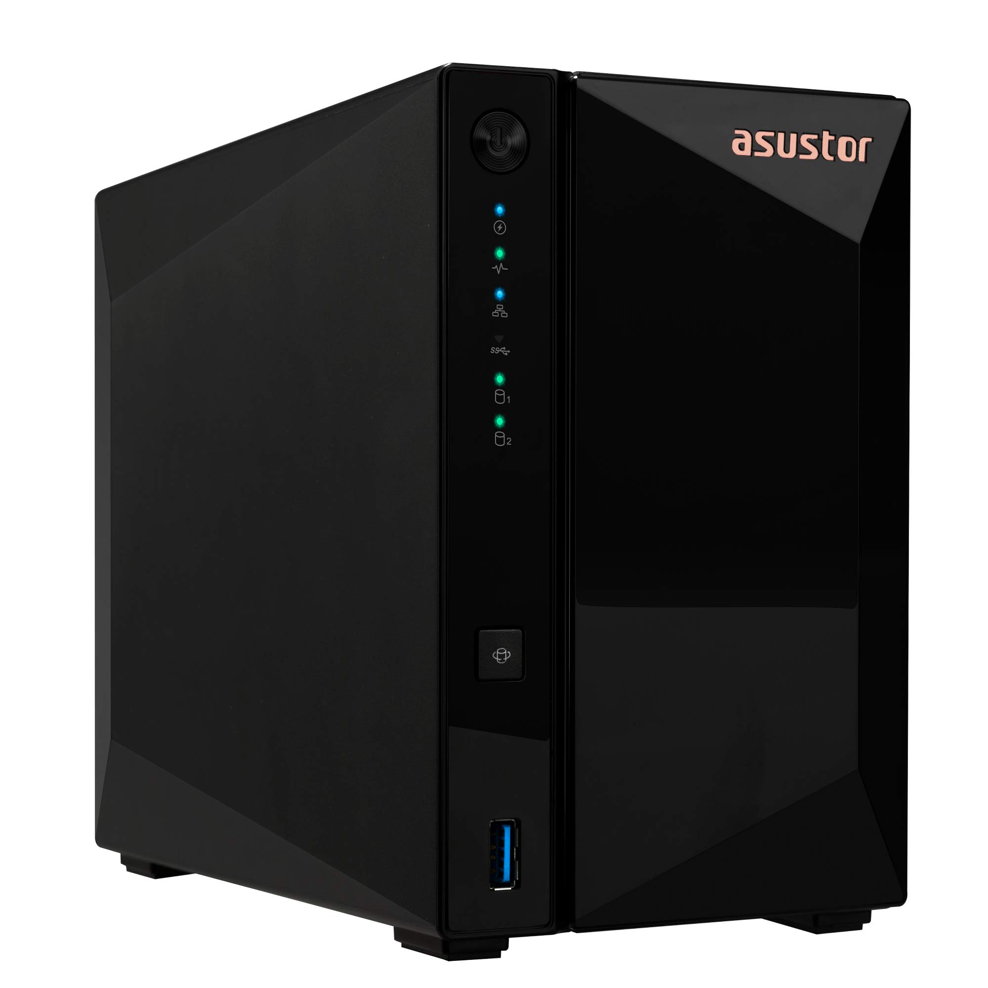 Asustor Drivestor 2 Pro AS3302T 2 Bay NAS, Quad Core 1.4 GHz CPU, 2GB RAM DDR4, Personal Private Cloud, Network Attached Storage Enclosure (Diskless)