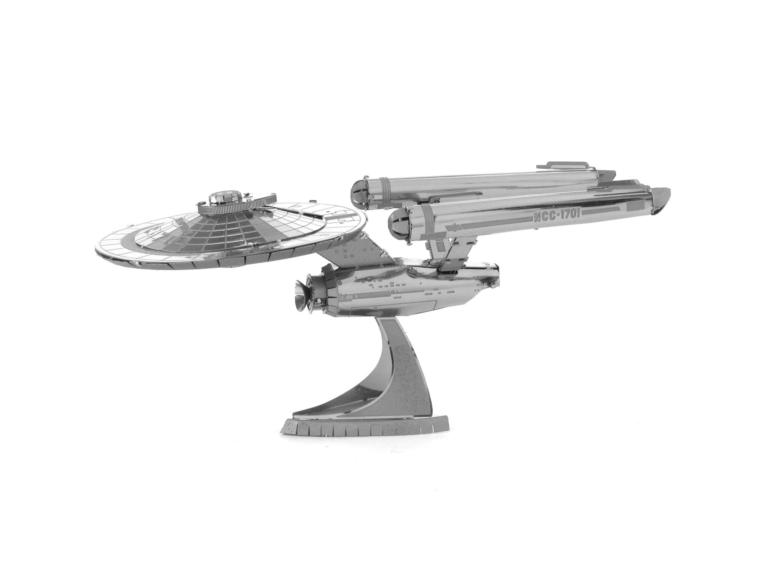 Metal EarthFascinations MMS280 502670 Star Trek Starship Enterprise NCC-1701 Laser Cut 3D Construction Kit, 2 Metal Boards, Ages 14+