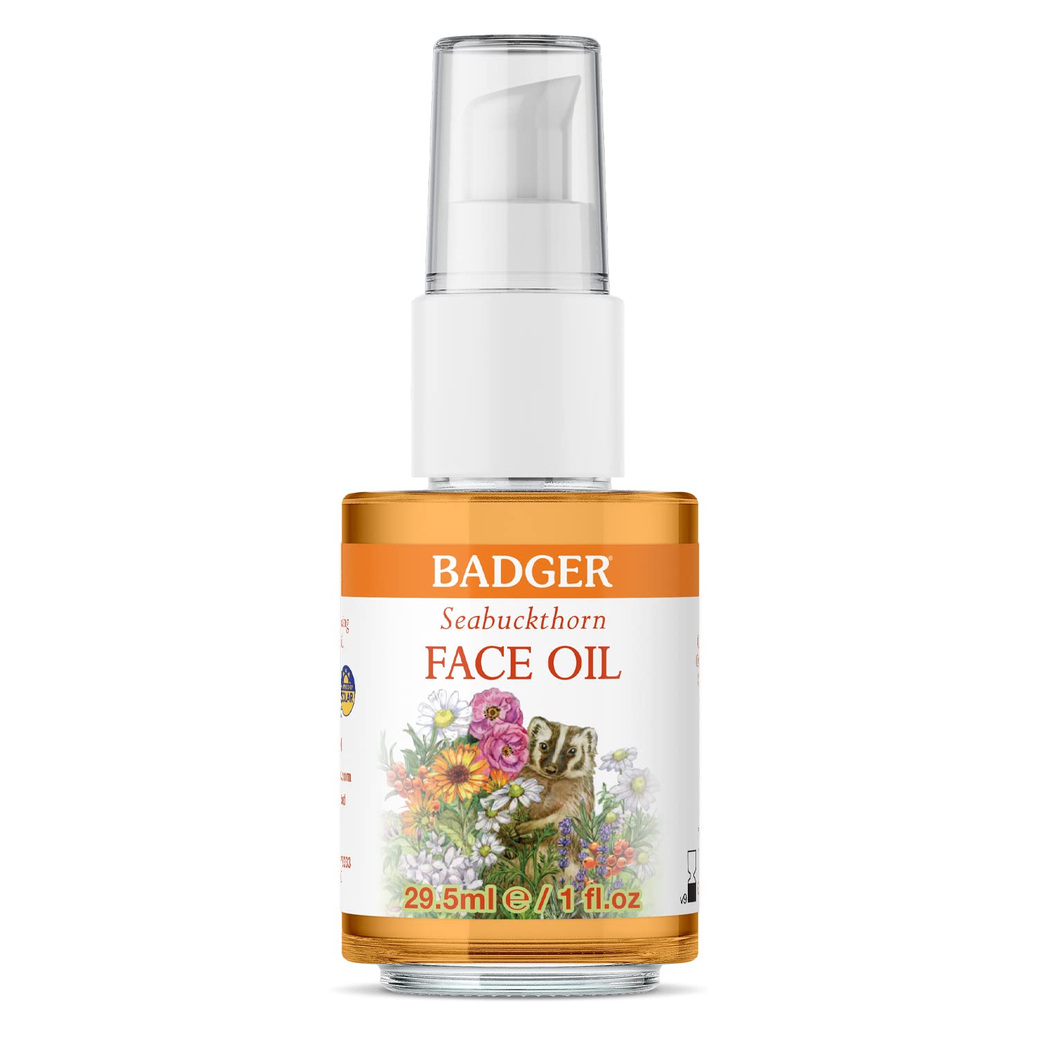 Badger Seabuckthorn Face Oil - 1 fl oz Glass Bottle