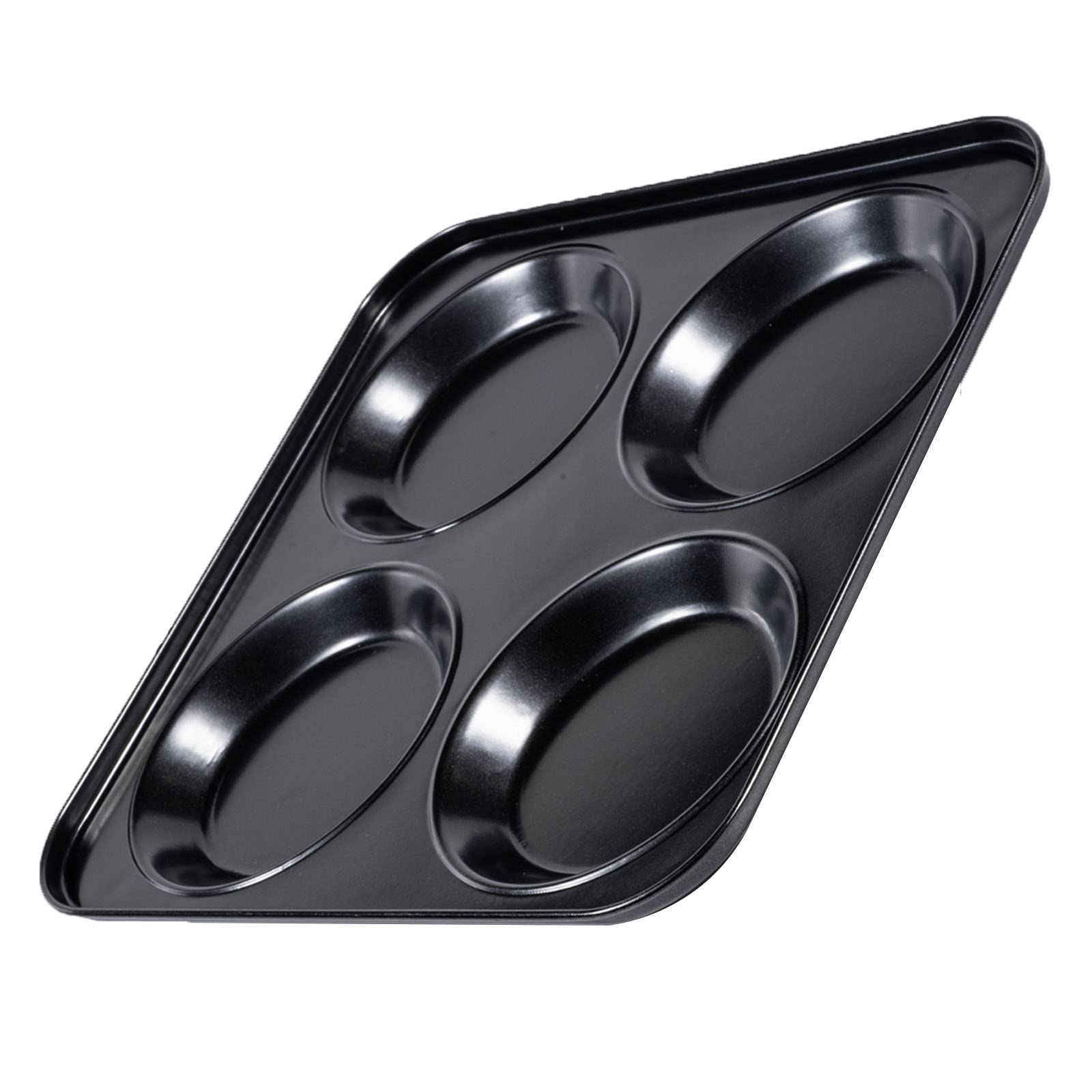 Muffin Top Pan Non Stick 4 Cavity Baking Moon Pie Whoopie Pie, 4 Inch Yorkshire Pudding Pan Hamburger Bun Pan Cake Baking Tray Egg Sandwich Mold Maker Mold for Oven, Air Fryer