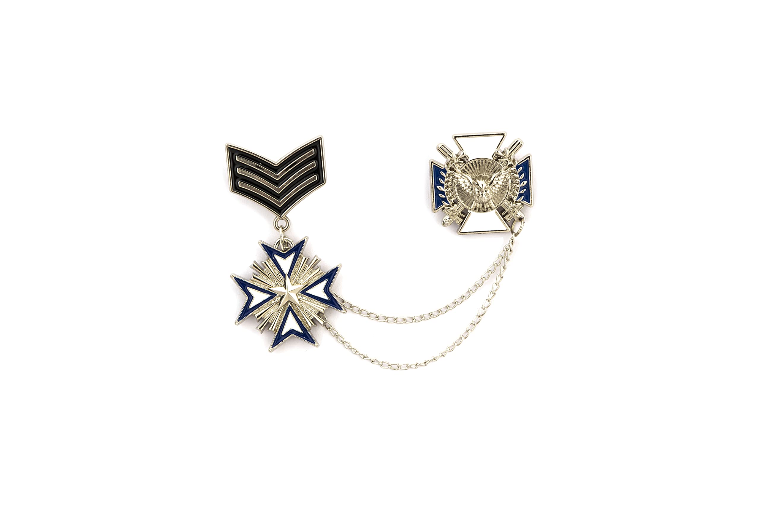 KnighthoodExecutive Honorary Star Badge And Hanging Tassel Chain Collar Pin Brooch, Suit Stud, Shirt Studs, Lapel Pin Accessories for Men Women