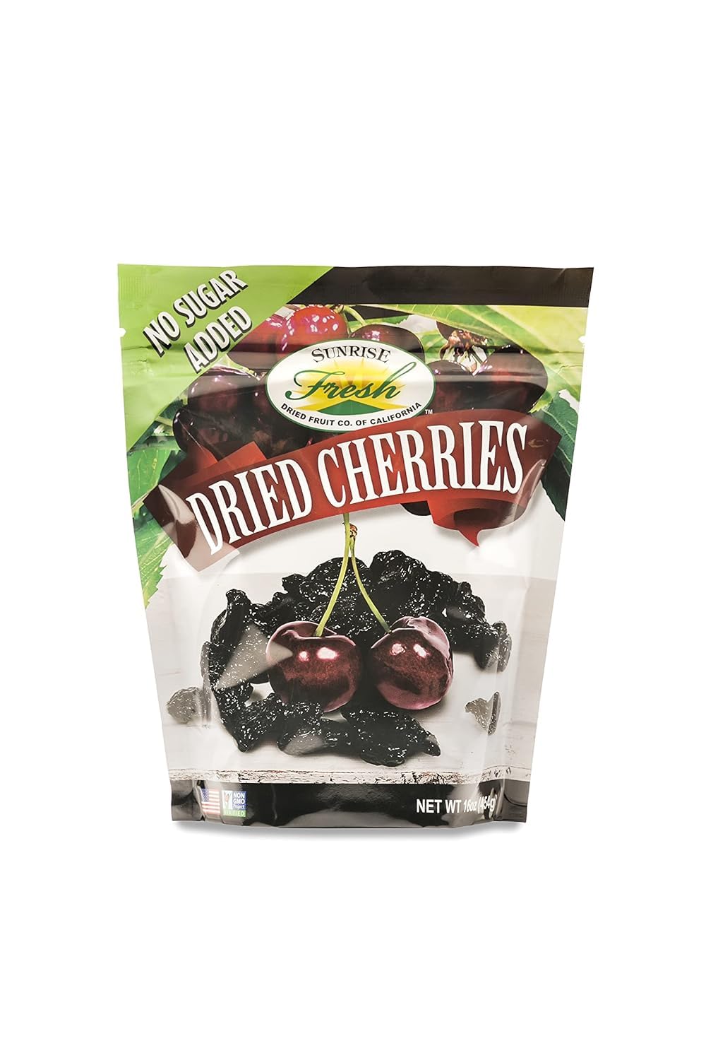 Sunrise Fresh Dried Sweet Cherries, Unsweetened, No Sugar Added, Fresh Fruit Flavor, 1 lb Bag