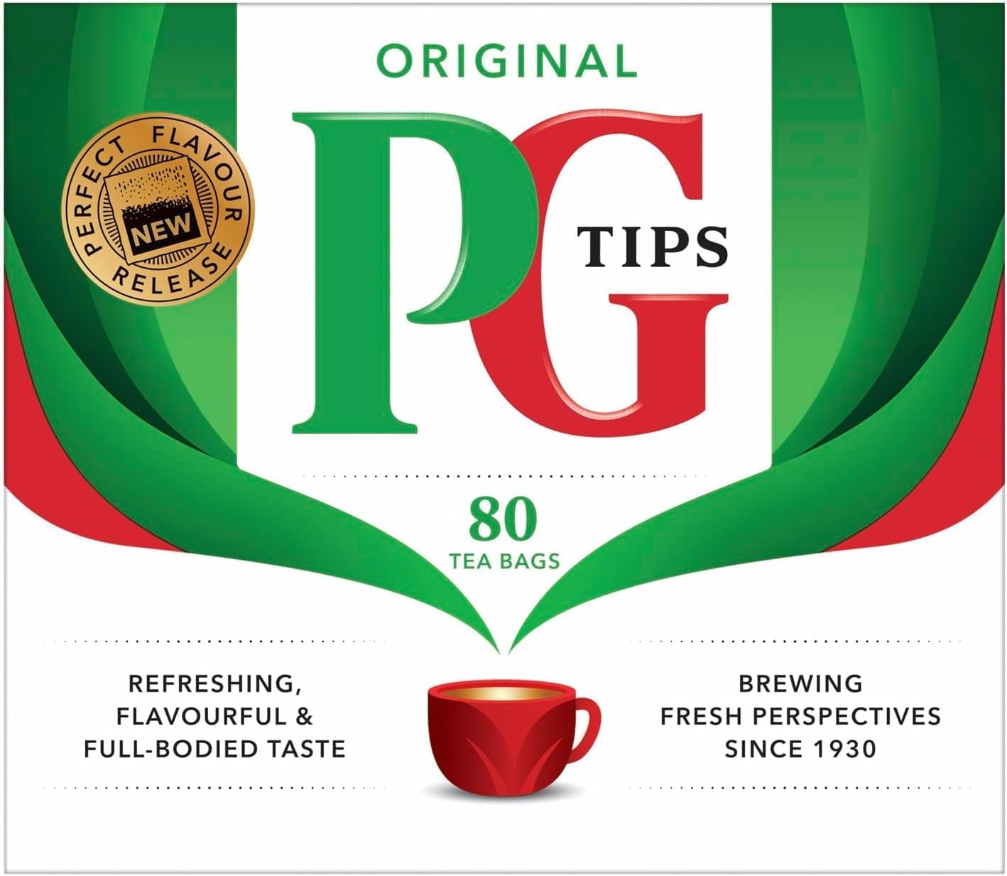 PG Tips Premium Black Tea Non-Pyramid Bags, 80 Count