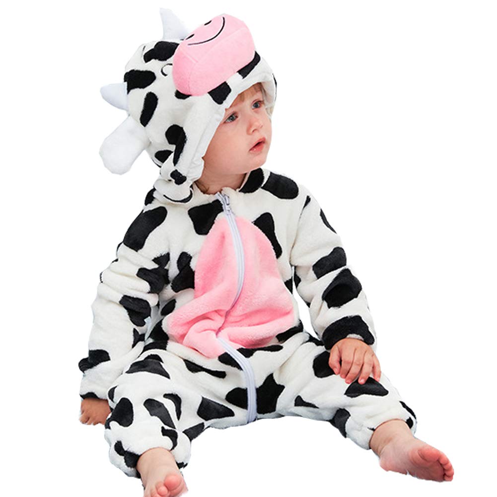 Baby Animal Halloween Costume - Unisex Infant Cartoon Hooded Romper Toddler Cosplay Jumpsuit Warm Outfit