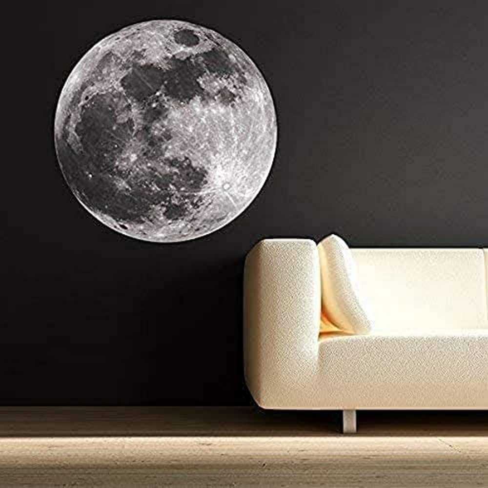 FULL COLOUR MOON SPACE PLANETS UNIVERSE CRACKED 3D WALL ART STICKER BOYS DECAL MURAL NEW 1 WSD53