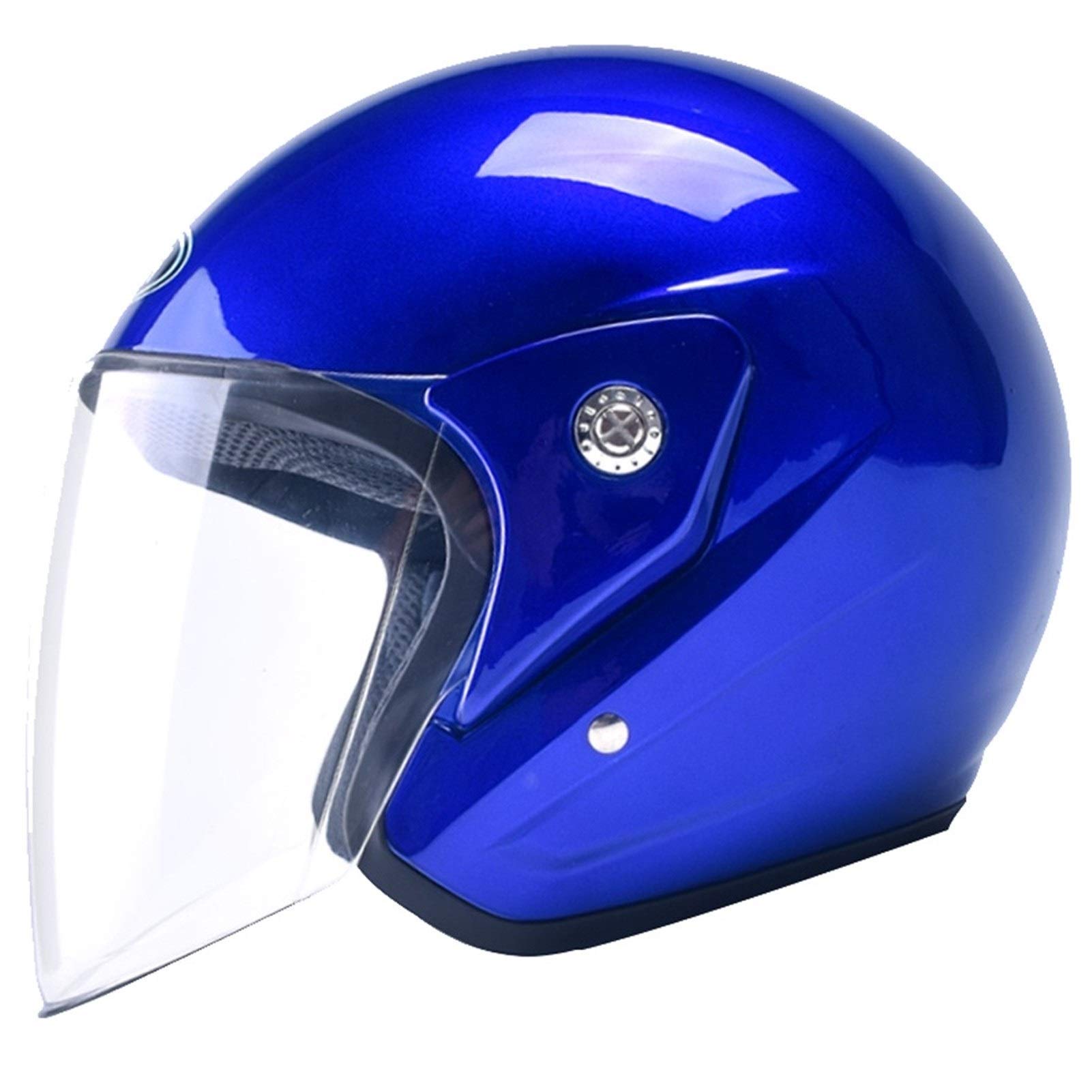 Motorcycle Half Opening Face Retro Helmet,Motorbike Moped Jet Bobber Pilot Crash Chopper Half Helmet with Removable and Rotating Goggles for Adult Men Women (Color : B)