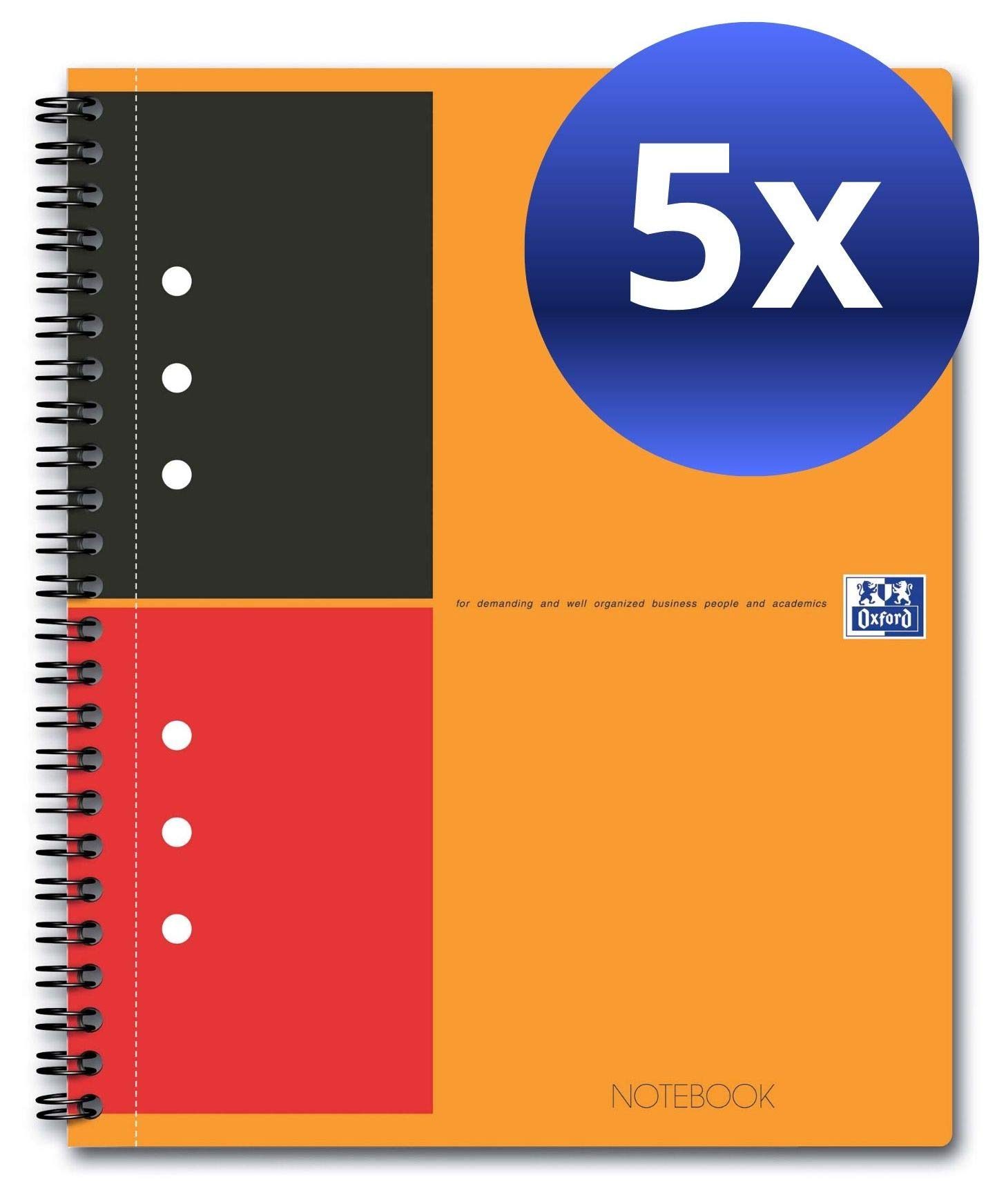 Oxford International Classic Notebook 2 Wire 2 Margin Ruled 160pp A5 Ref N001212 [Pack of 5]