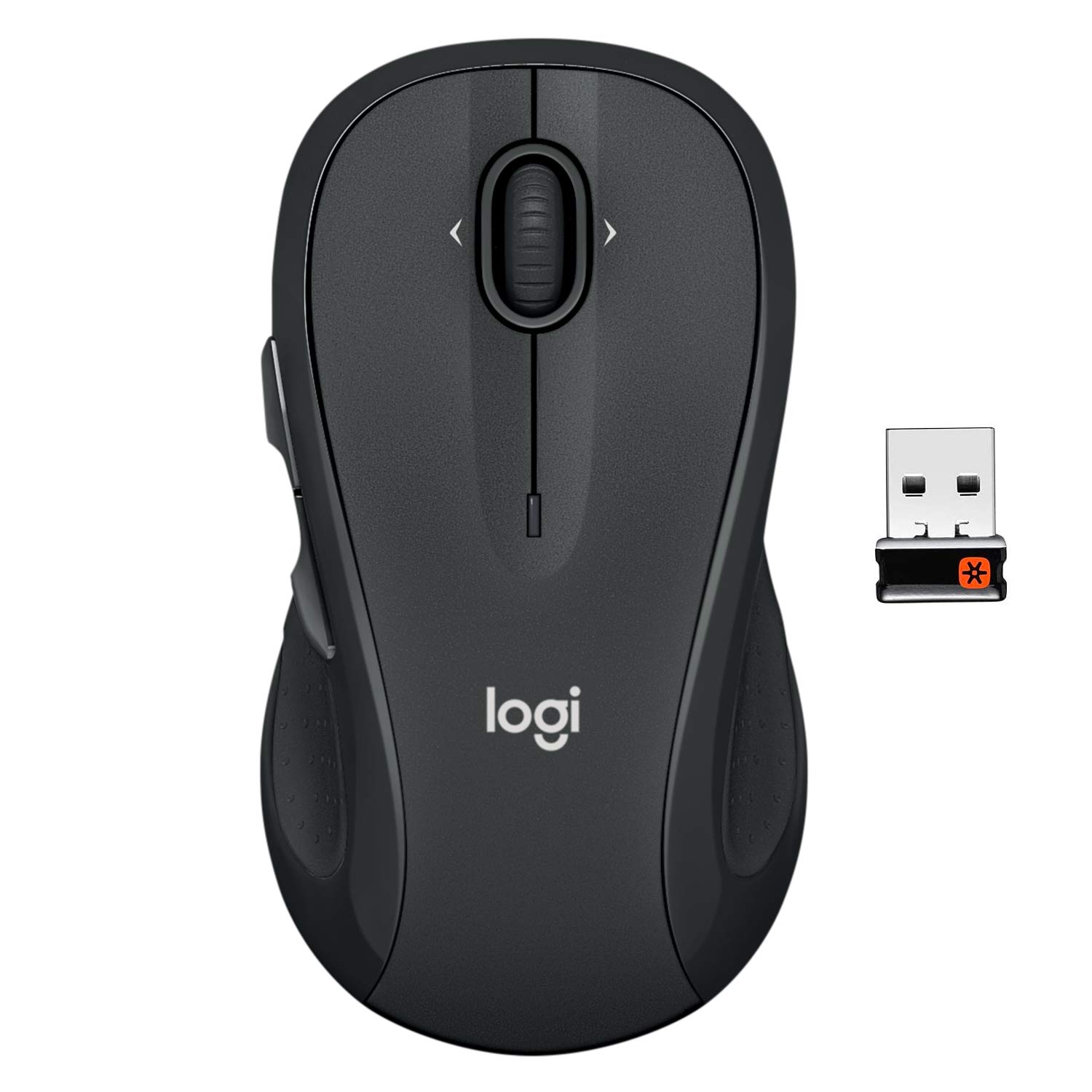 LogitechM510 Wireless Computer Mouse for PC with USB Unifying Receiver - Graphite