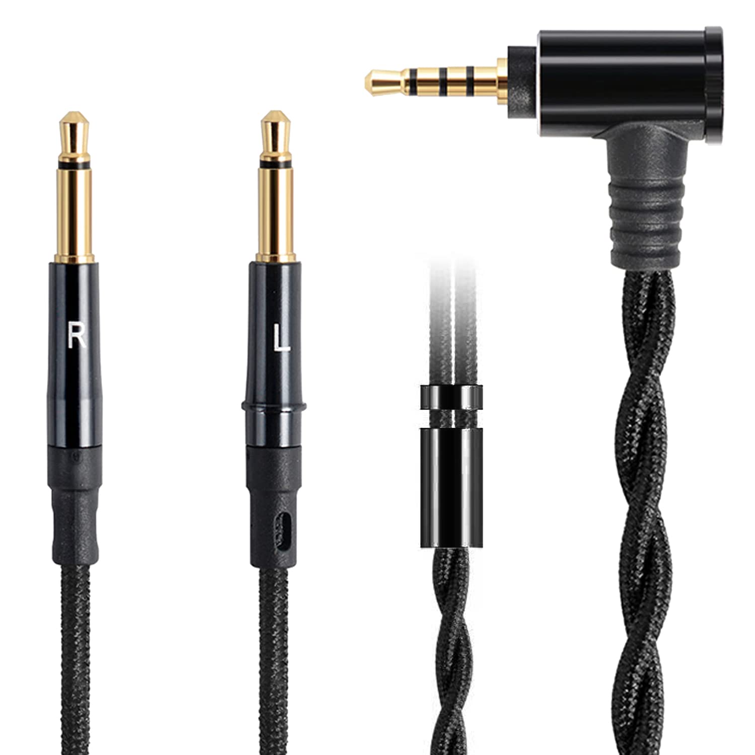 FAAEALBalanced Cable Compatible with Hifiman Sundara HE560,HE400SE,Meze 99 Classics,Denon AH-D7200 Headphones,2.5mm to Dual 3.5mm Works on M11 Plus,M15,M17 Digital Music Players(2.5mm)