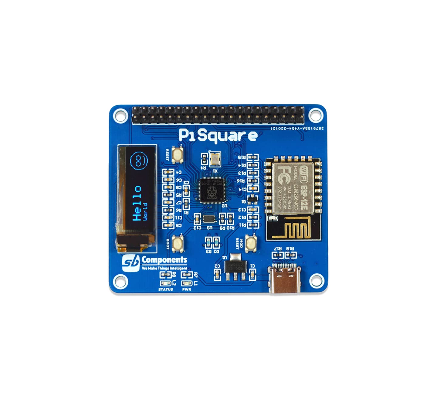 PiSquare - A Raspberry Pi HAT Based on RP2040 and ESP-12E Module, Made to Use Multiple Raspberry Pi Hats, Run Multiple Raspberry Pi Hats Wirelessly