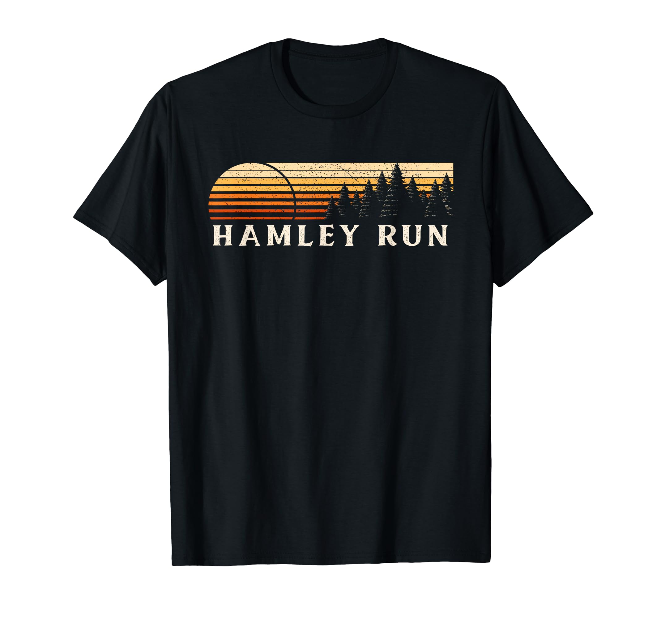 Hamley Run, OH Vintage Evergreen Sunset Eighties Retro T-Shirt