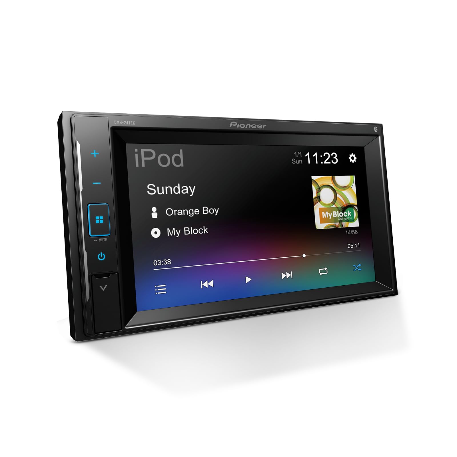 Pioneer DMH-241EX Digital Multimedia Receiver, 6.2” Resistive Touchscreen, Double-DIN, Built-In Bluetooth and Weblink