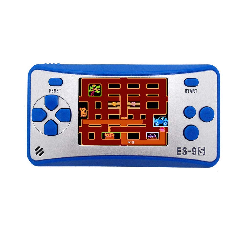 Wooleagoo ES-9S 2.5 Inch Handheld Video Game Console,Hongxin Game Machine Built-in 168 Classic Games Support TV Play (Blue, 2.5 inch)