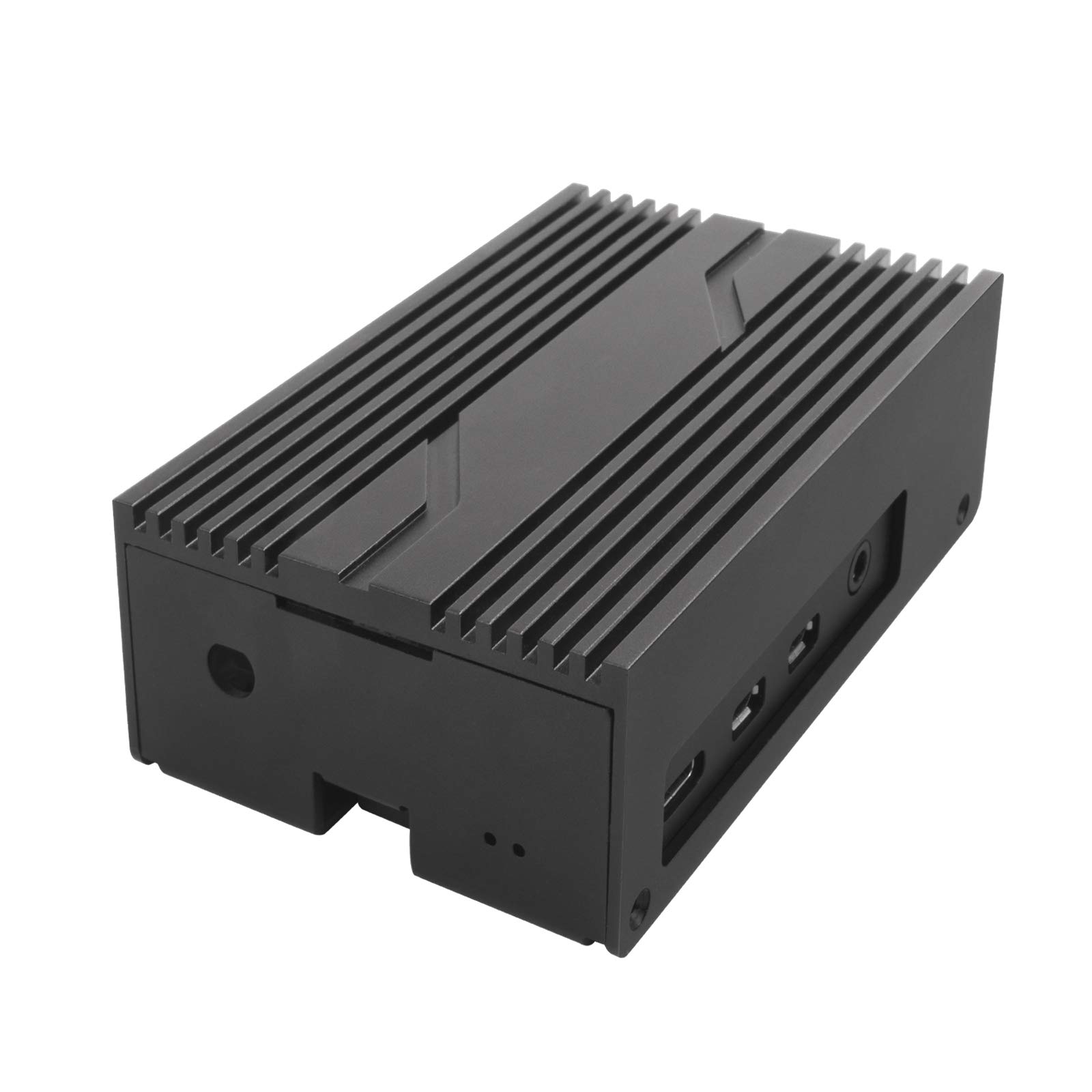 SilverStone PI02 Aluminum Case for Raspberry Pi 4 Model B, Two Heatsinks and Thermal Pads Included Wall Mount Pre-Drilled Antenna Holes, SST-PI02B 14032