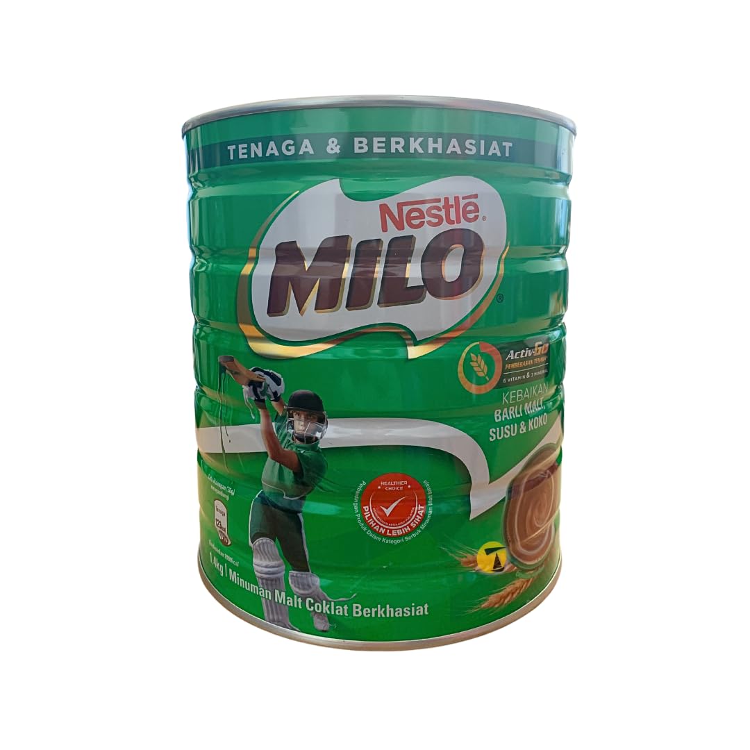 Nestle Malaysia Milo Mix Chocolate Malt Powder Halal Energy Drinks Cocoa Beverage Tin Can Teatime Breakfast Drinks 1.5kg (3.3 Pound)