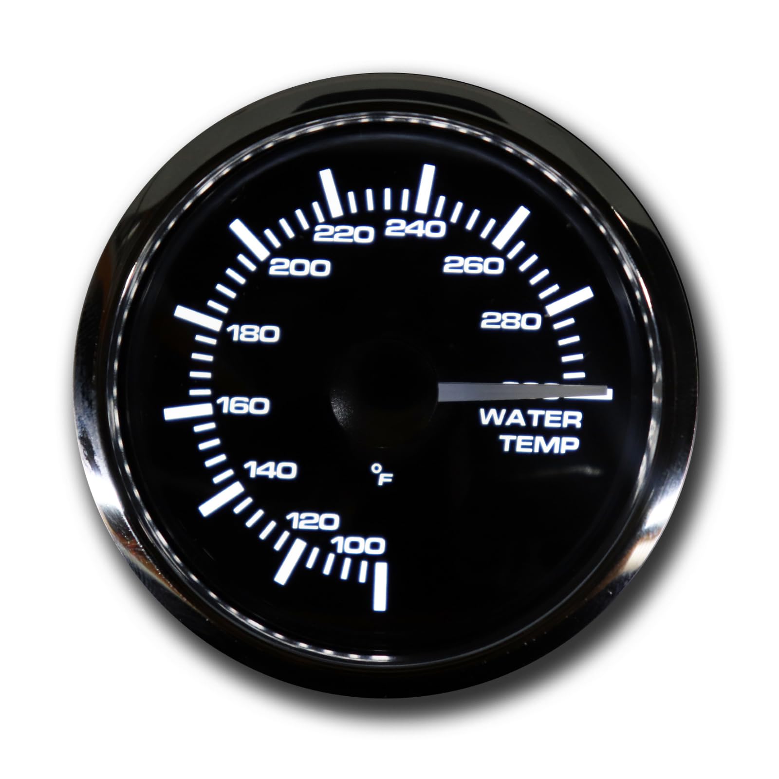 MOTOR METER RACING MGS Series 52mm 2-1/16" Electrical Water Temperature Gauge 100~300 °F Black Dial White & Amber LED Backlit Waterproof