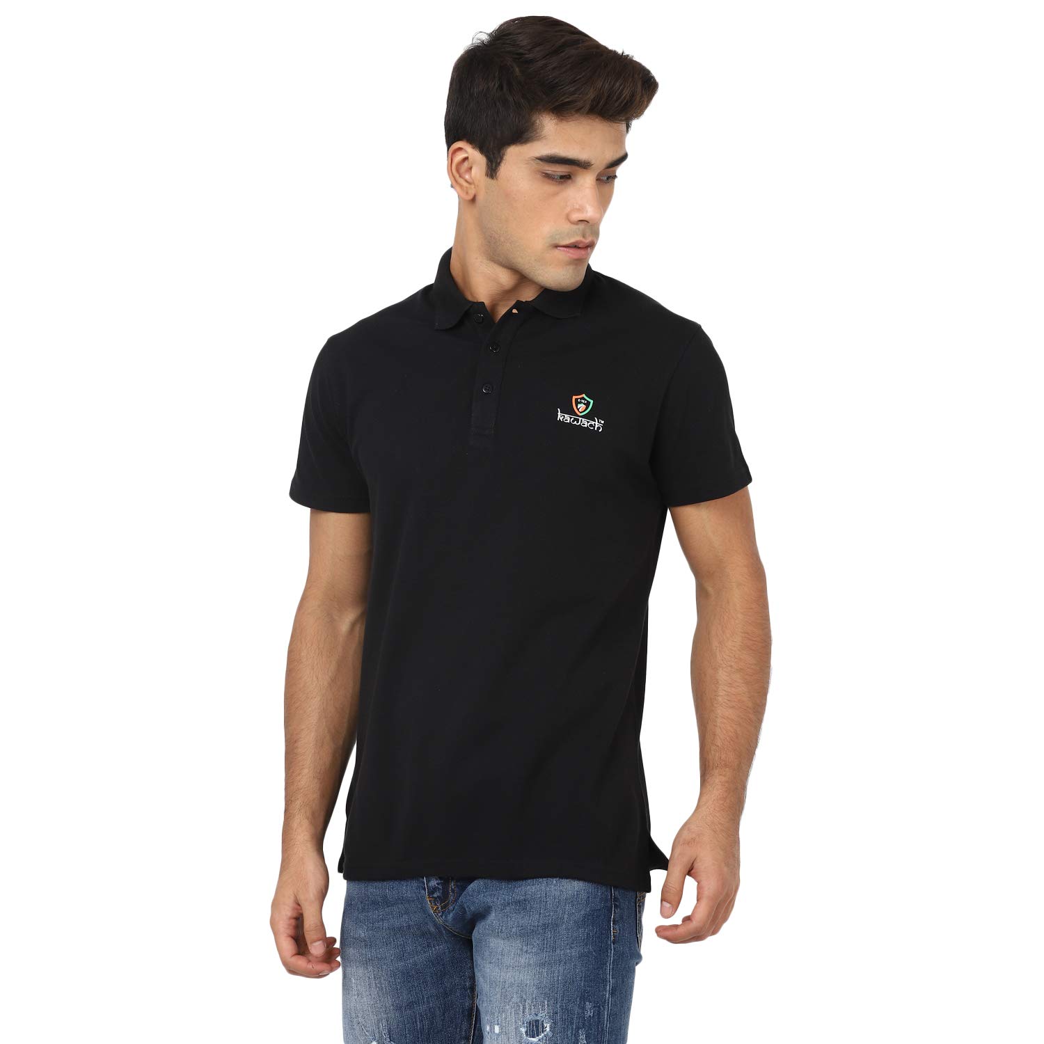 Kawach AntiViral T-Shirt (100% Cotton) | Made in India - Product of IIT Delhi Start-up | Anti Odour | Anti Bacterial Polo T-Shirt