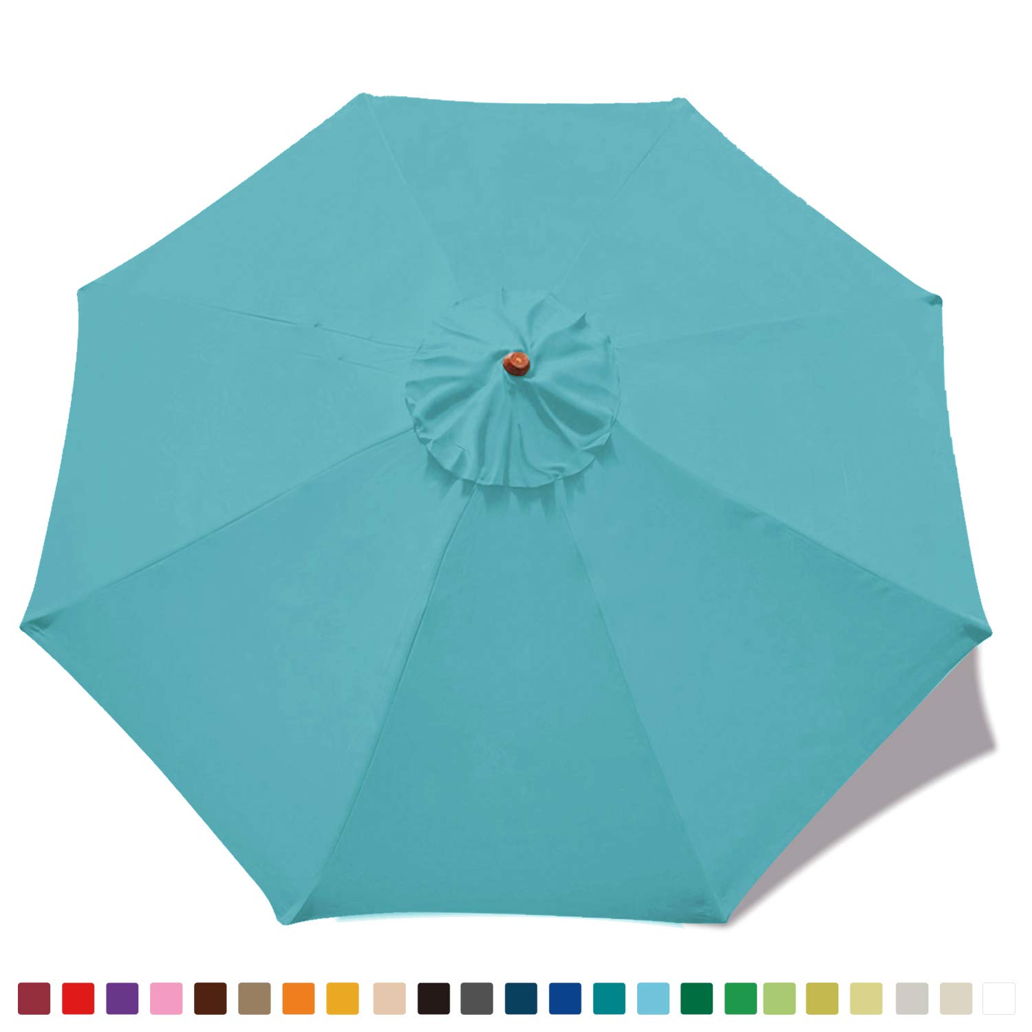 MasterCanopy Market Umbrella Canopy for 9ft 8 Ribs (Canopy Only) (Turquoise)