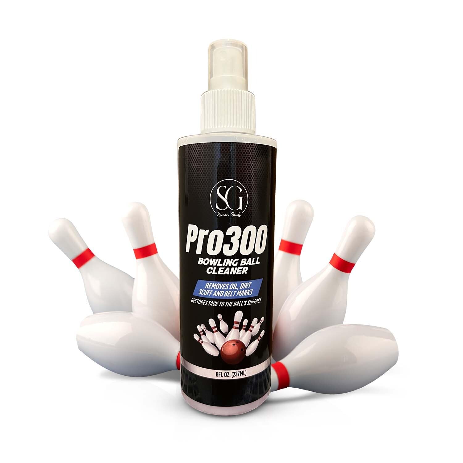 Bowling Ball Cleaner Spray - Oil, Scuff, and Belt Mark Cleaner Restores Tack and Prolongs Lifespan of Ball - EPA Safe Bowling Ball Restoration - 8 OZ