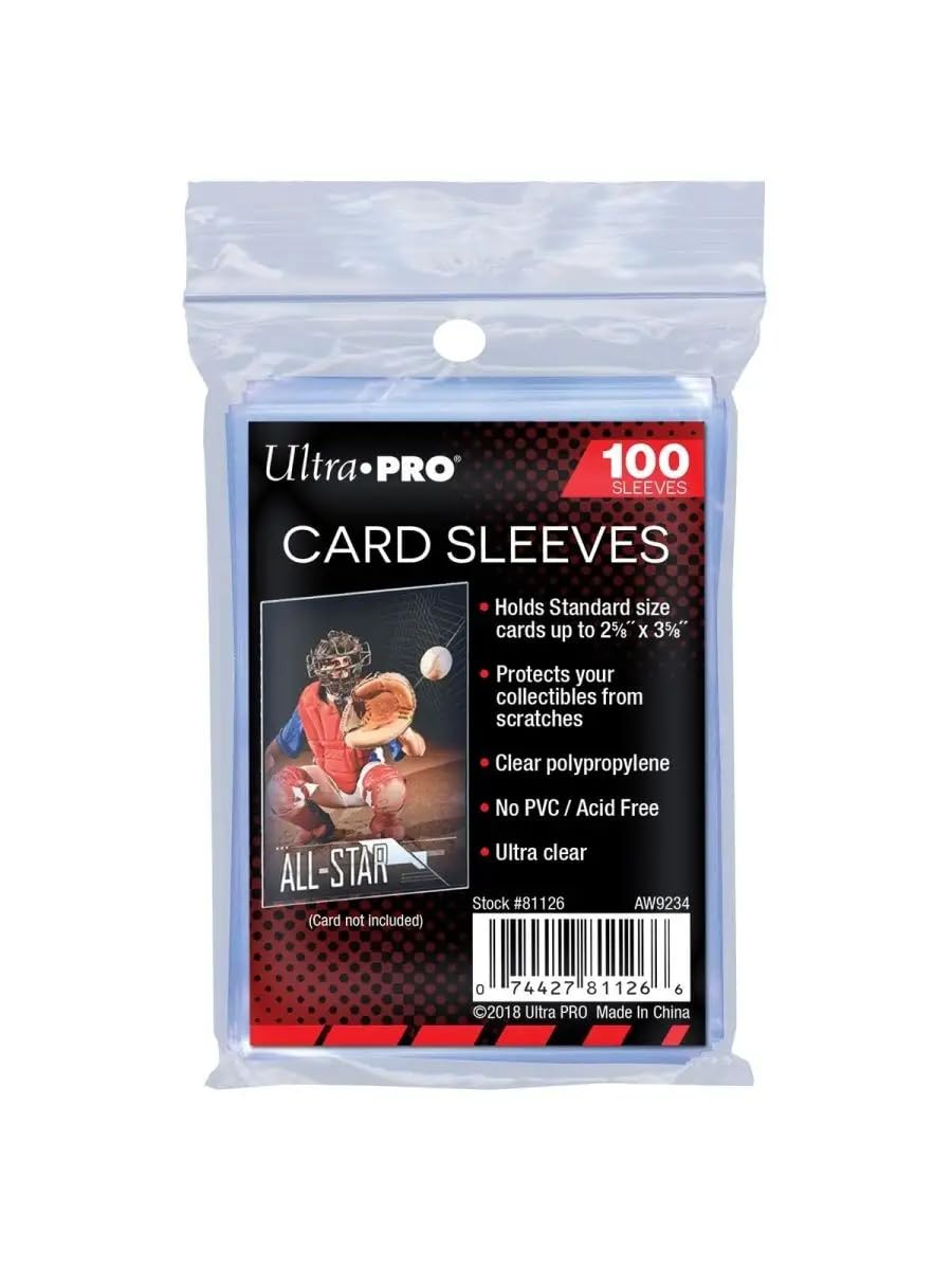 Ultra Pro Card Sleeves - Regular Soft Card (100 Sleeves) 67x92mm, Suitable for games such as: Pokemon, Magic: The Gathering, Nemesis, Unstoppable Unicorns etc.