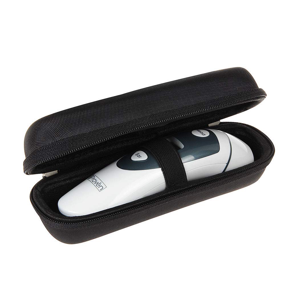 HermitshellTravel case for iProven Thermometer Forehead and Ear DMT-489 (Black)-Only Case