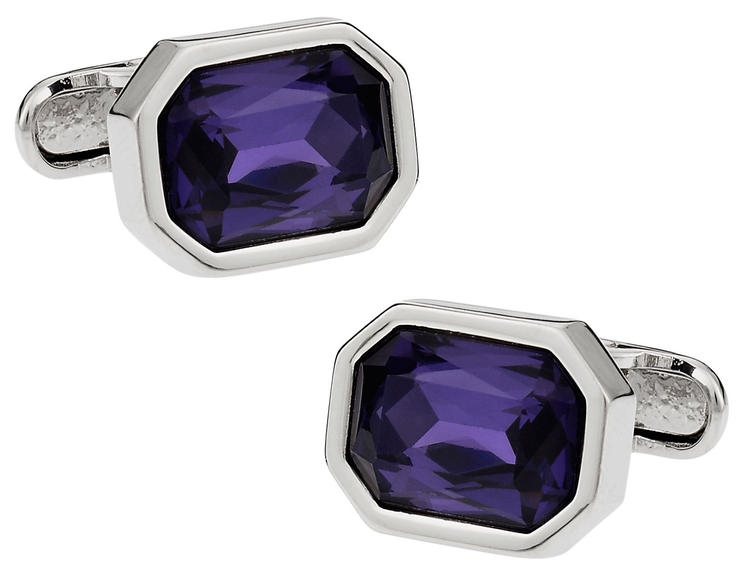 soho Cuff-Daddy Shimmering Crystal Amethyst Cufflinks