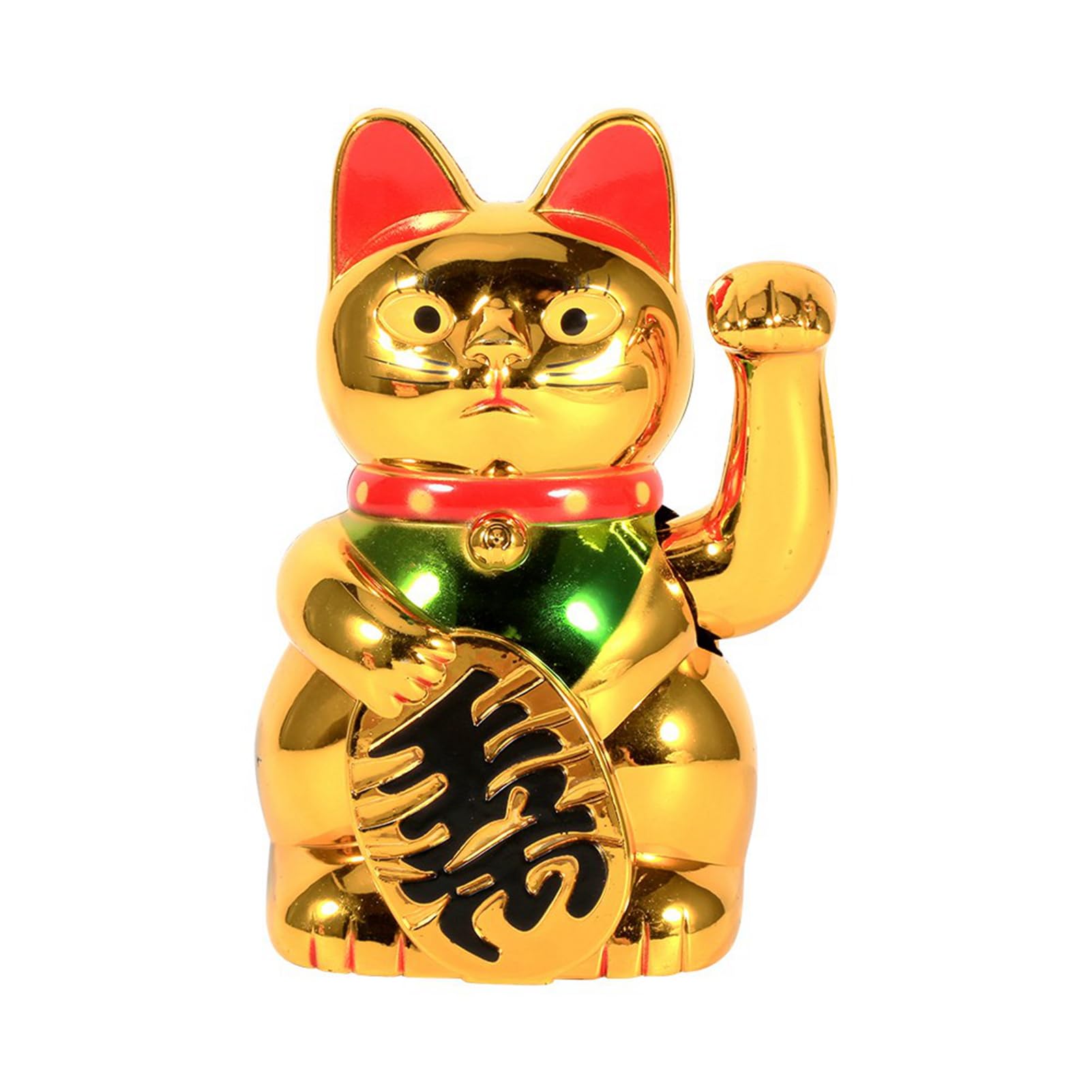 Mothinessto Good Luck Decorations Waving Cat Moving Arm Good Luck Cat Chinese Cat Money Cat Waving Arm Lucky Cat Large Gold Waving Hand Paw Up Wealth Prosperity Welcoming Cat Good Luck Feng Shui Decor